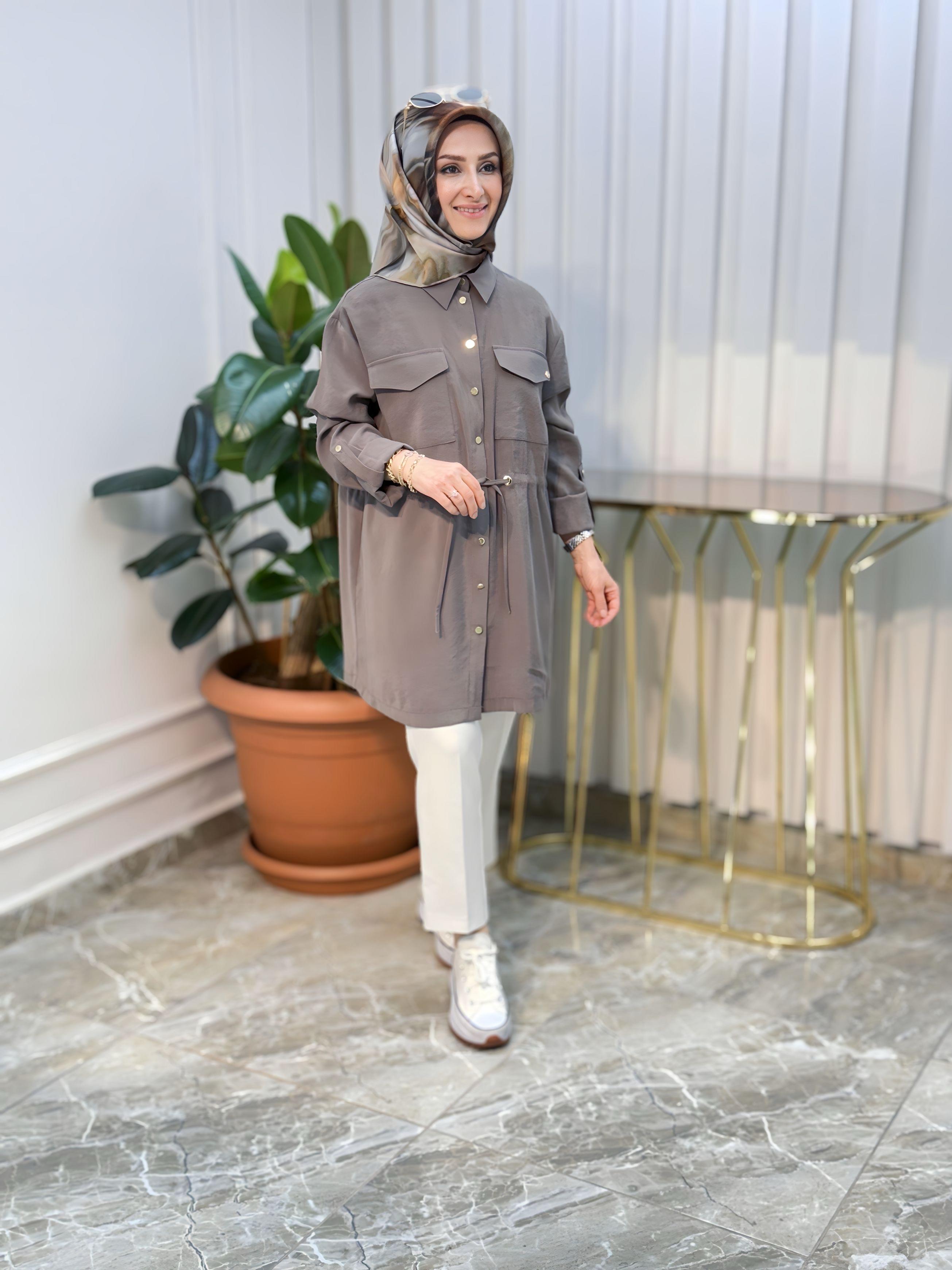ARMİNE TREND BEL BÜZGÜLÜ TUNİK 25YT458