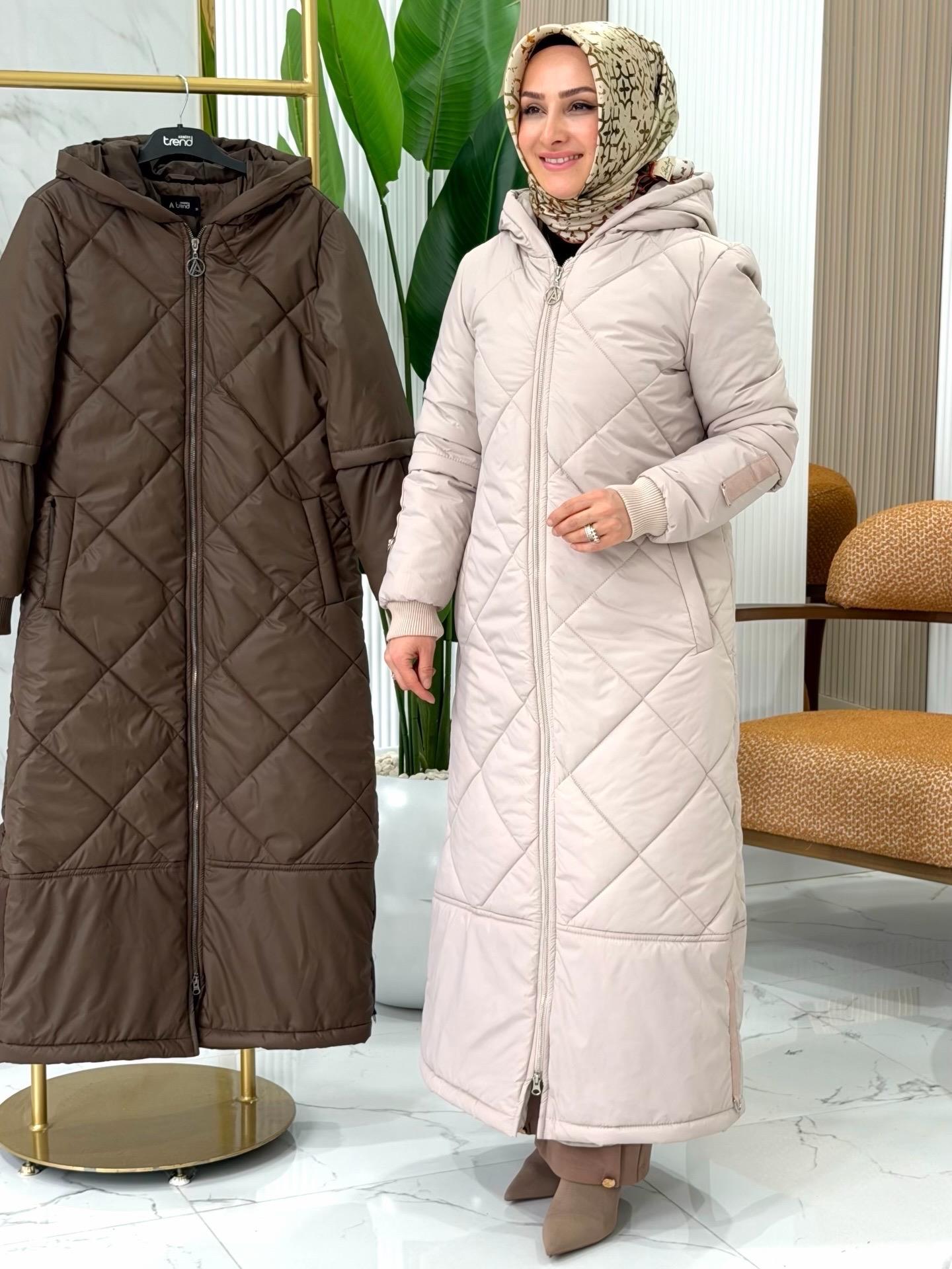 ARMİNE TREND BOYDAN FERMUARLI ŞİŞME KAPİTONE MONT BEJ- 24KT710