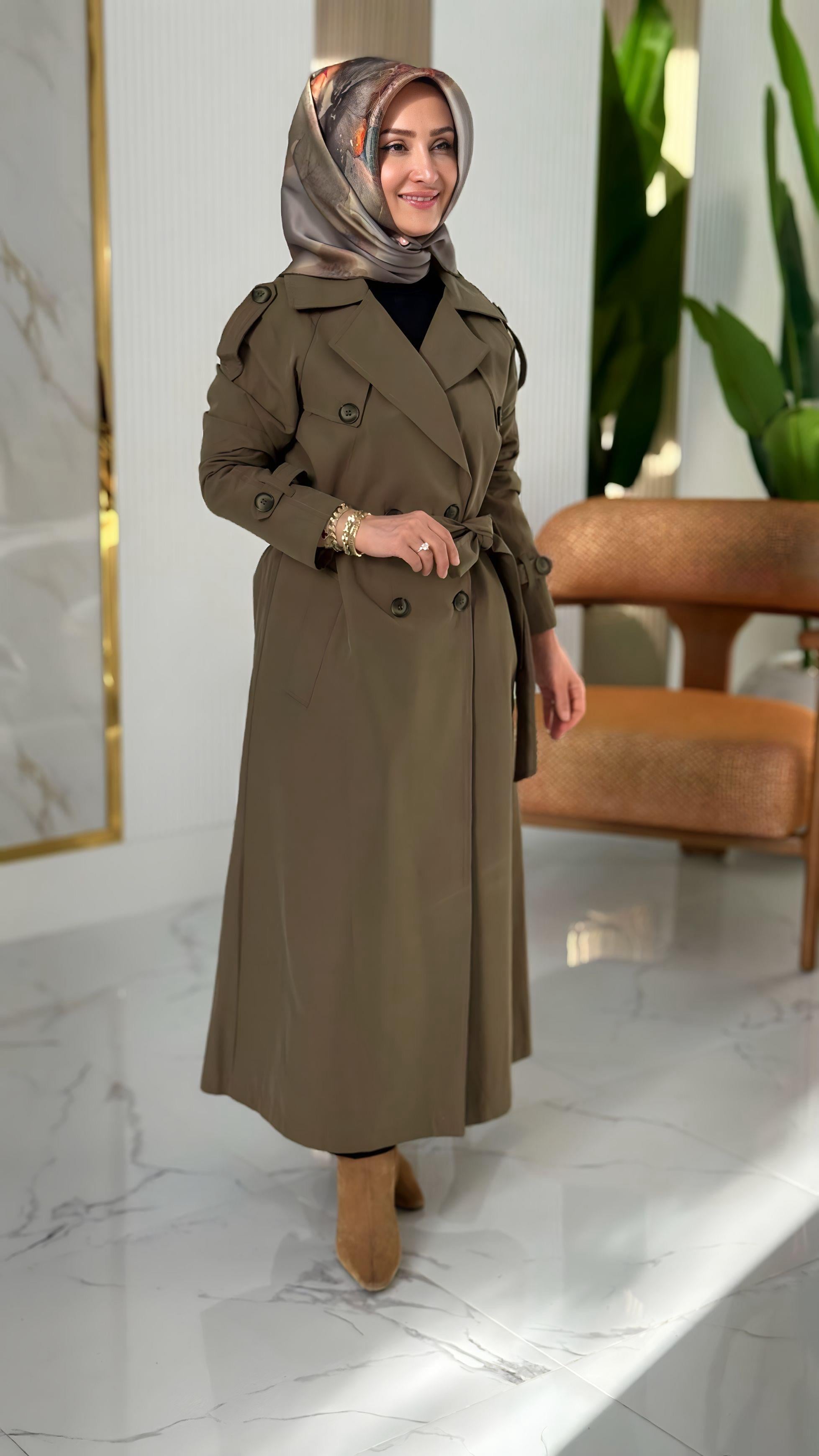 ARMİNE TREND ÇİFT DÜĞME DETAYLI TRENÇ - 25KT720