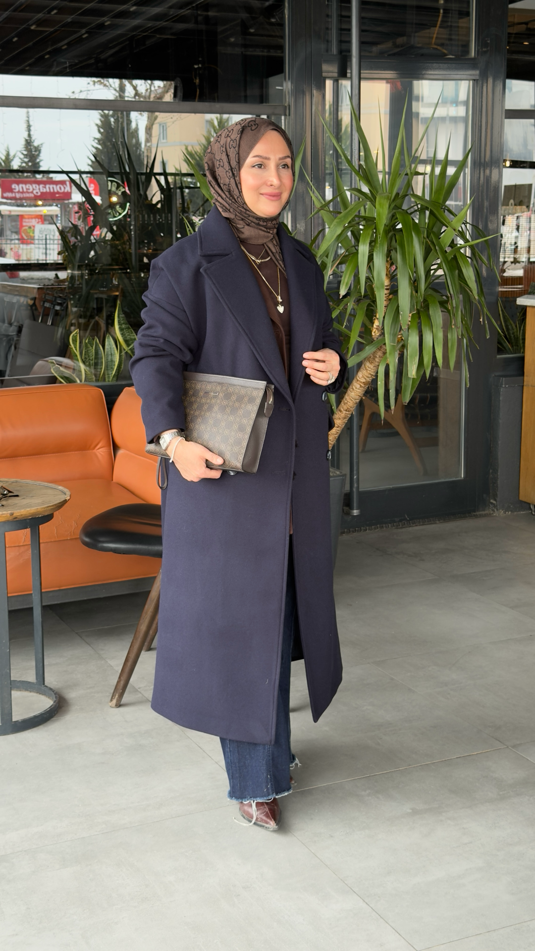 ARMİNE TREND KAŞE KABAN LACİVERT- 25KT747