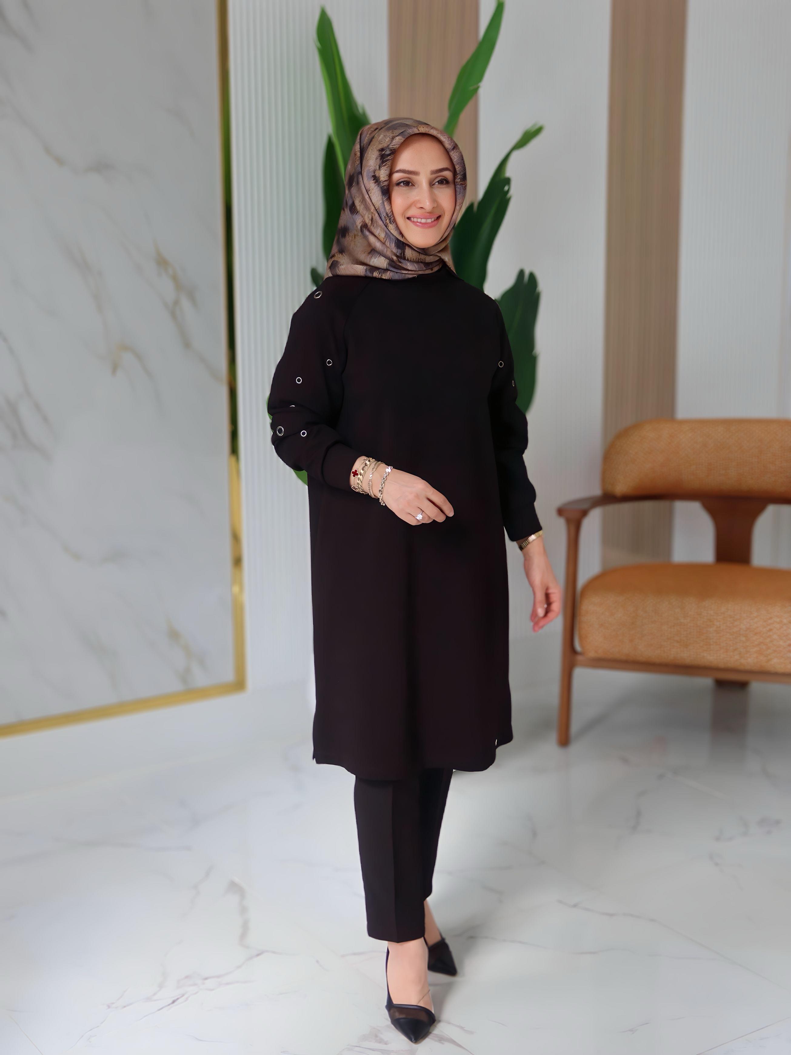 ARMİNE TREND KUŞGÖZÜ DETAYLI TUNİK - 25KT431