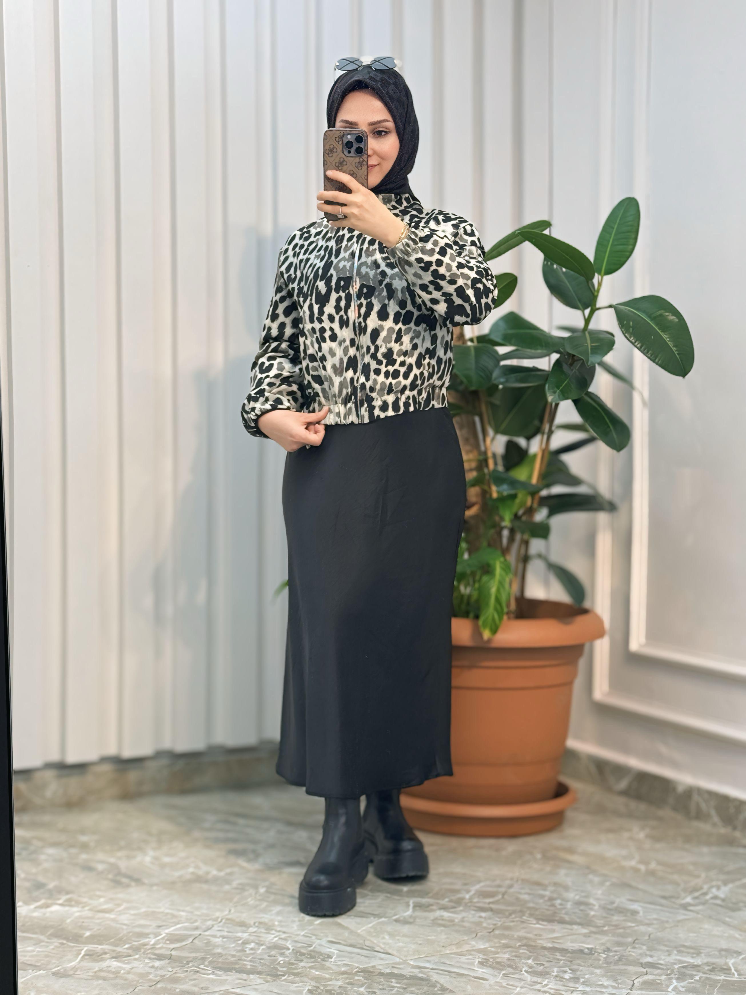 ARMİNE TREND LEOPAR DESEN KISA CEKET-24KT530