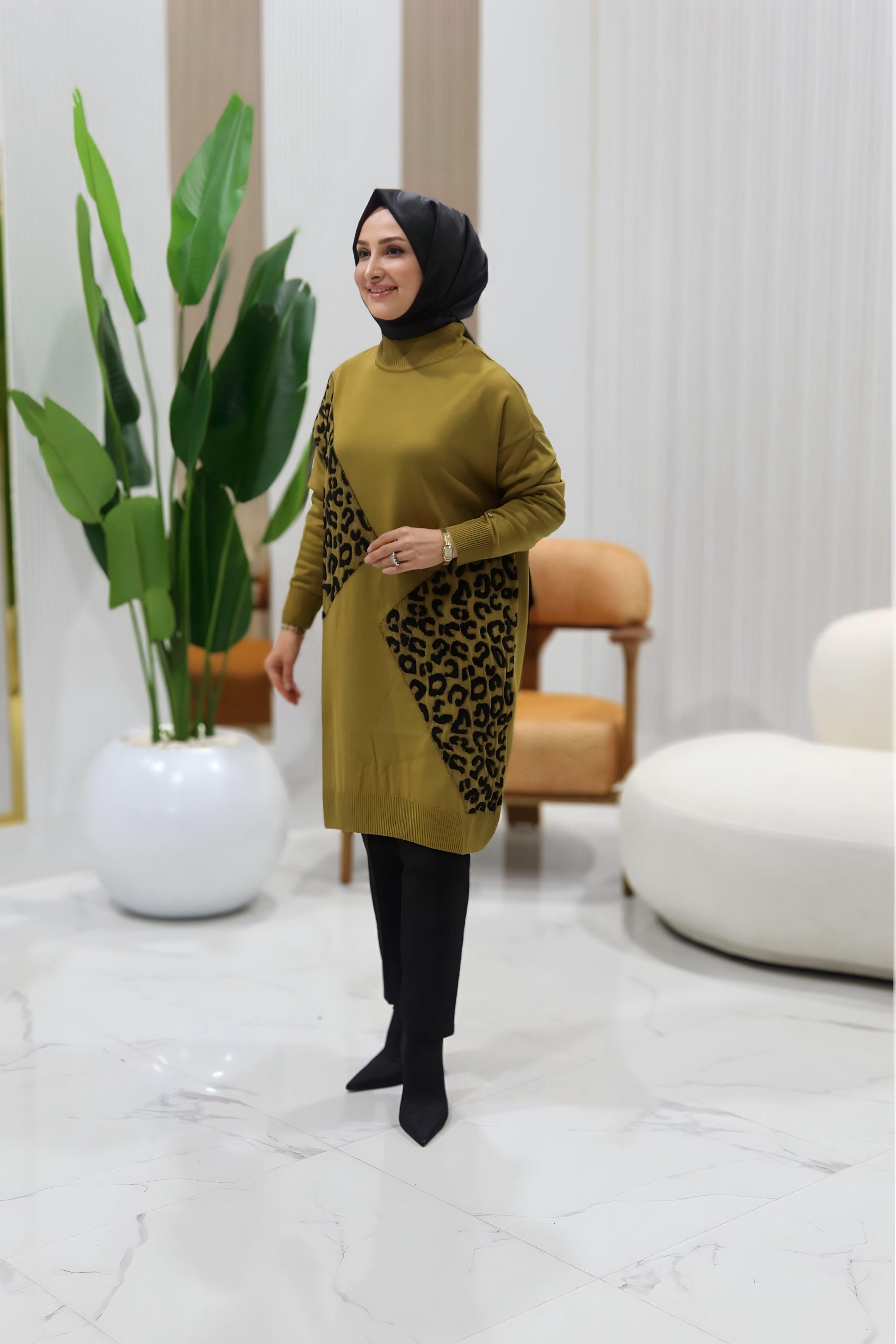 ARMİNE TREND LEOPAR DESEN TUNİK- 25YTD4109