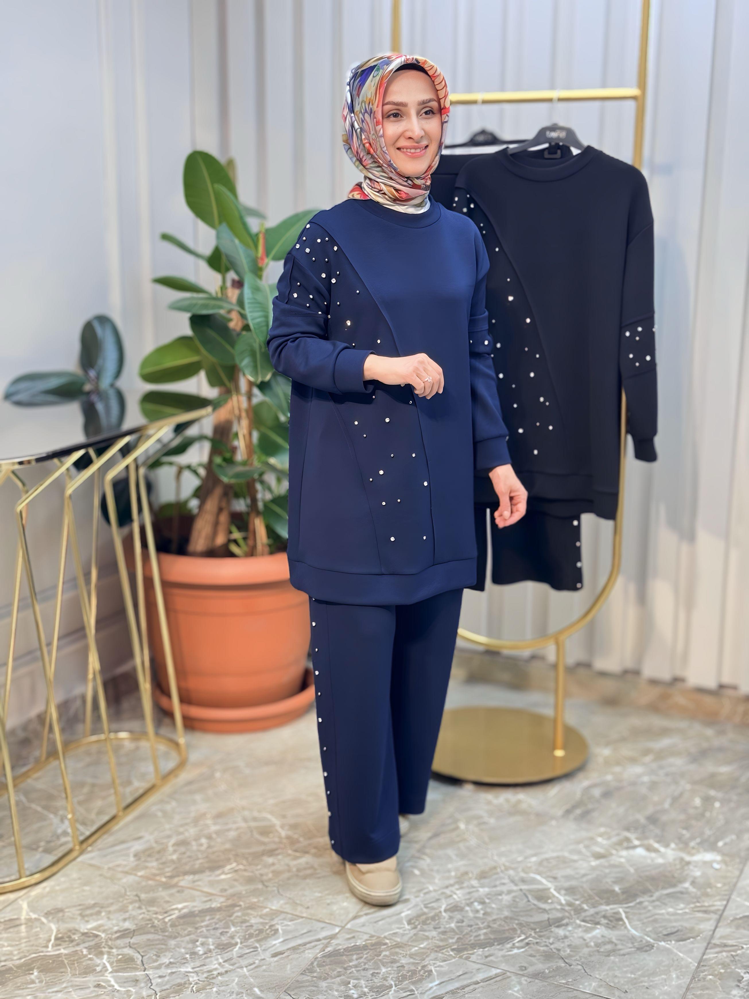 ARMİNE TREND TAŞ DETAYLI PANTOLONLU TAKIM - 25YT637