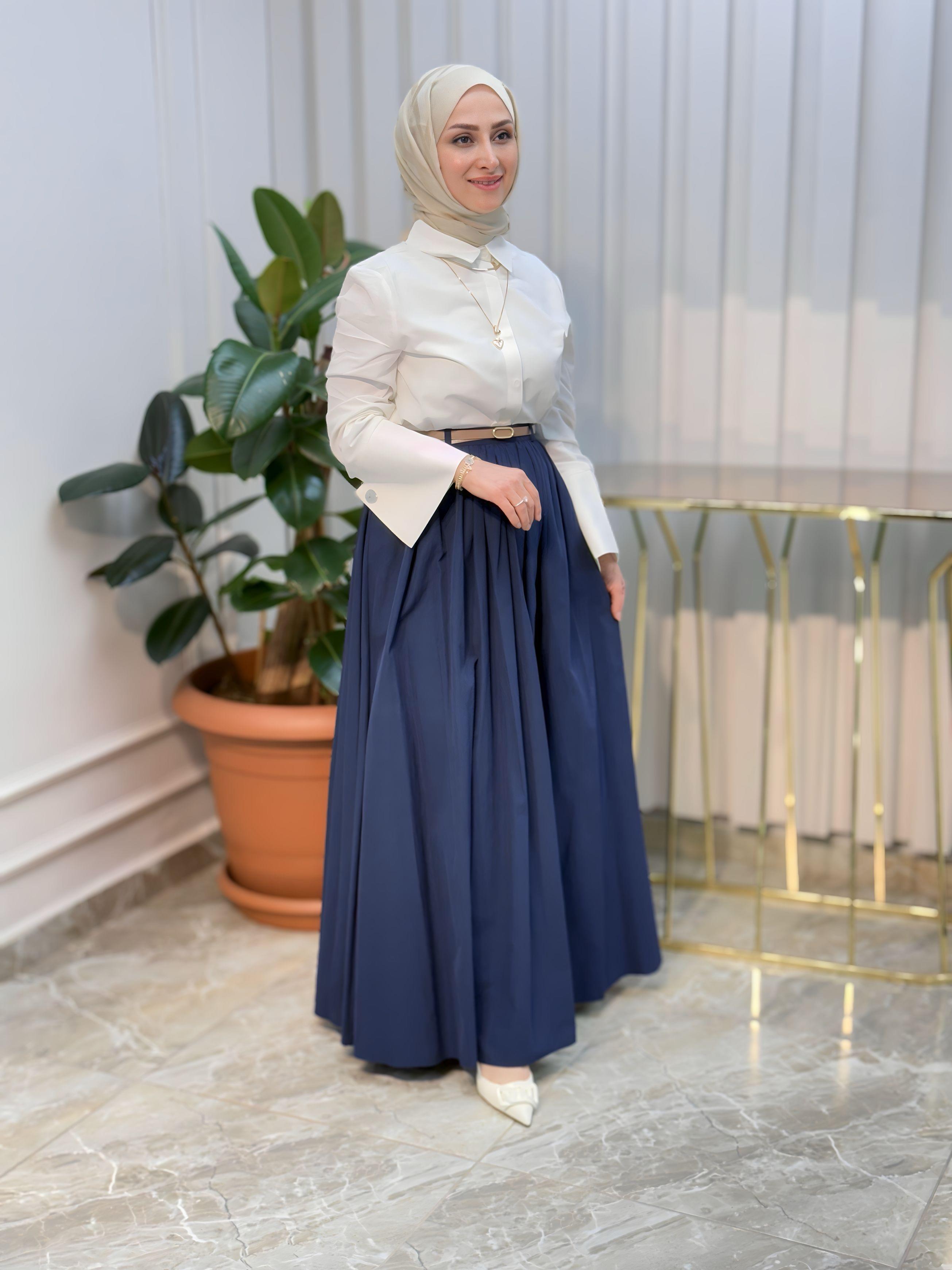 BELİ KEMERLİ PLİSELİ ETEK - 20611