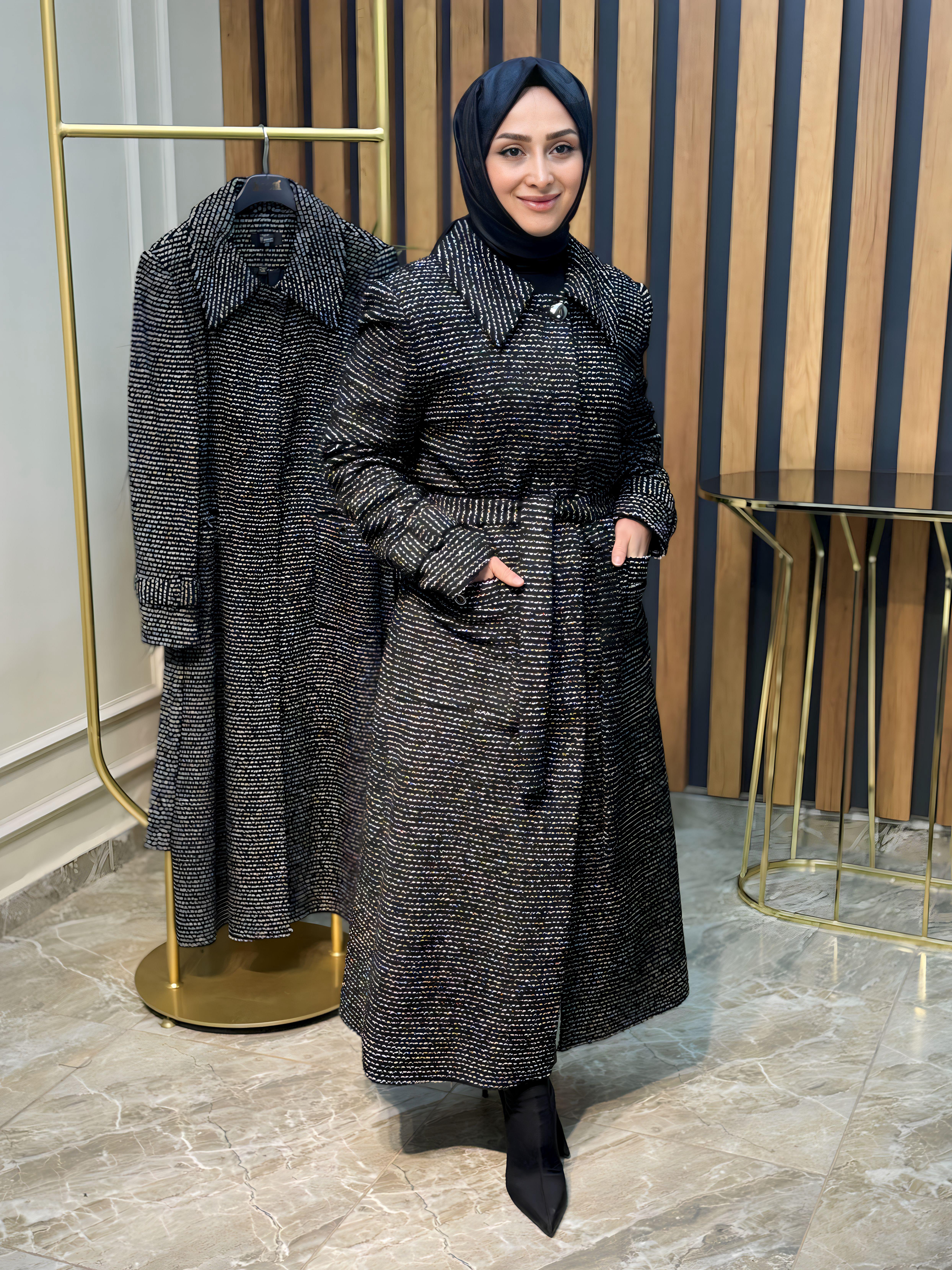 CHANEL KUMAŞ BELİ KEMERLİ KABAN-23803
