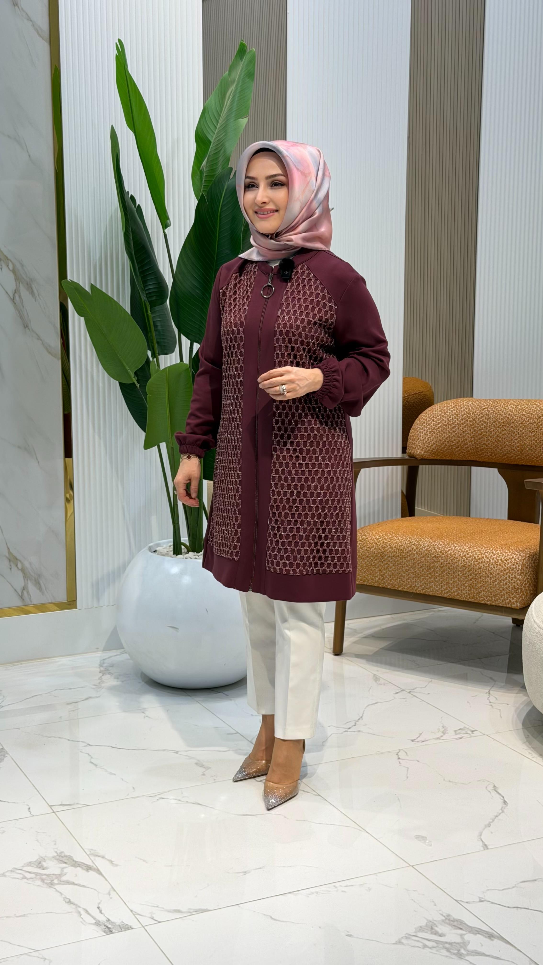 HAYA FİLE CEKET BORDO-A1651