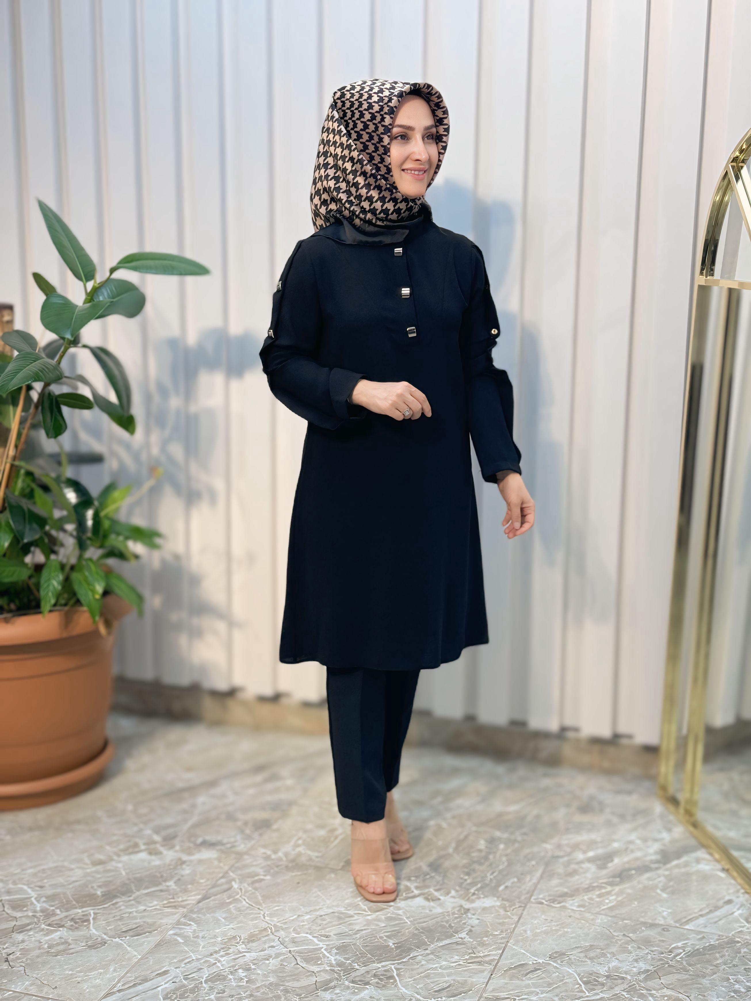 HAYA KARE ÇITÇIT DETAYLI TUNİK-1328