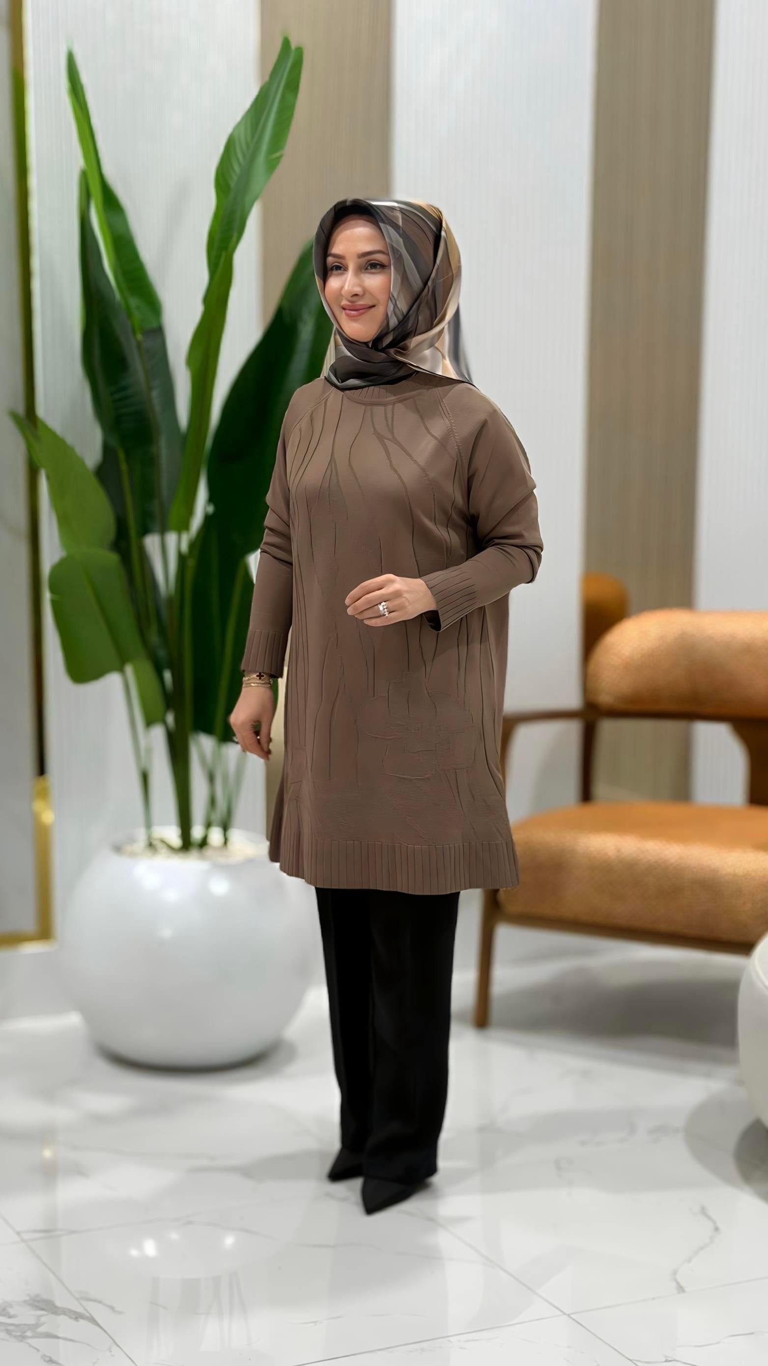 KADO KABARTMA ÇİÇEK DESENLİ TUNİK VİZON- 2735103