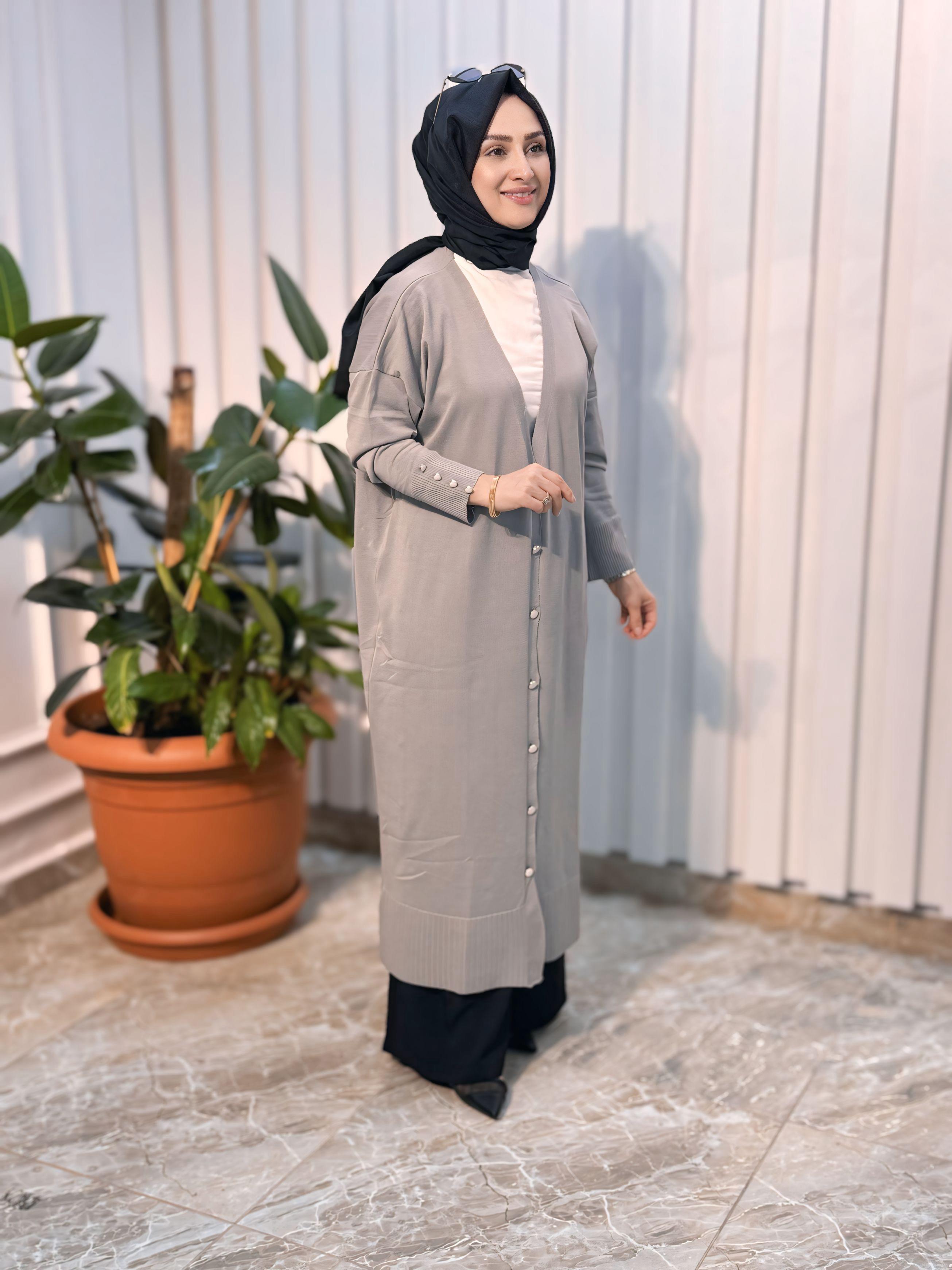 KOLU DÜĞME DETAYLI MERSERİZE HIRKA KADO-24127