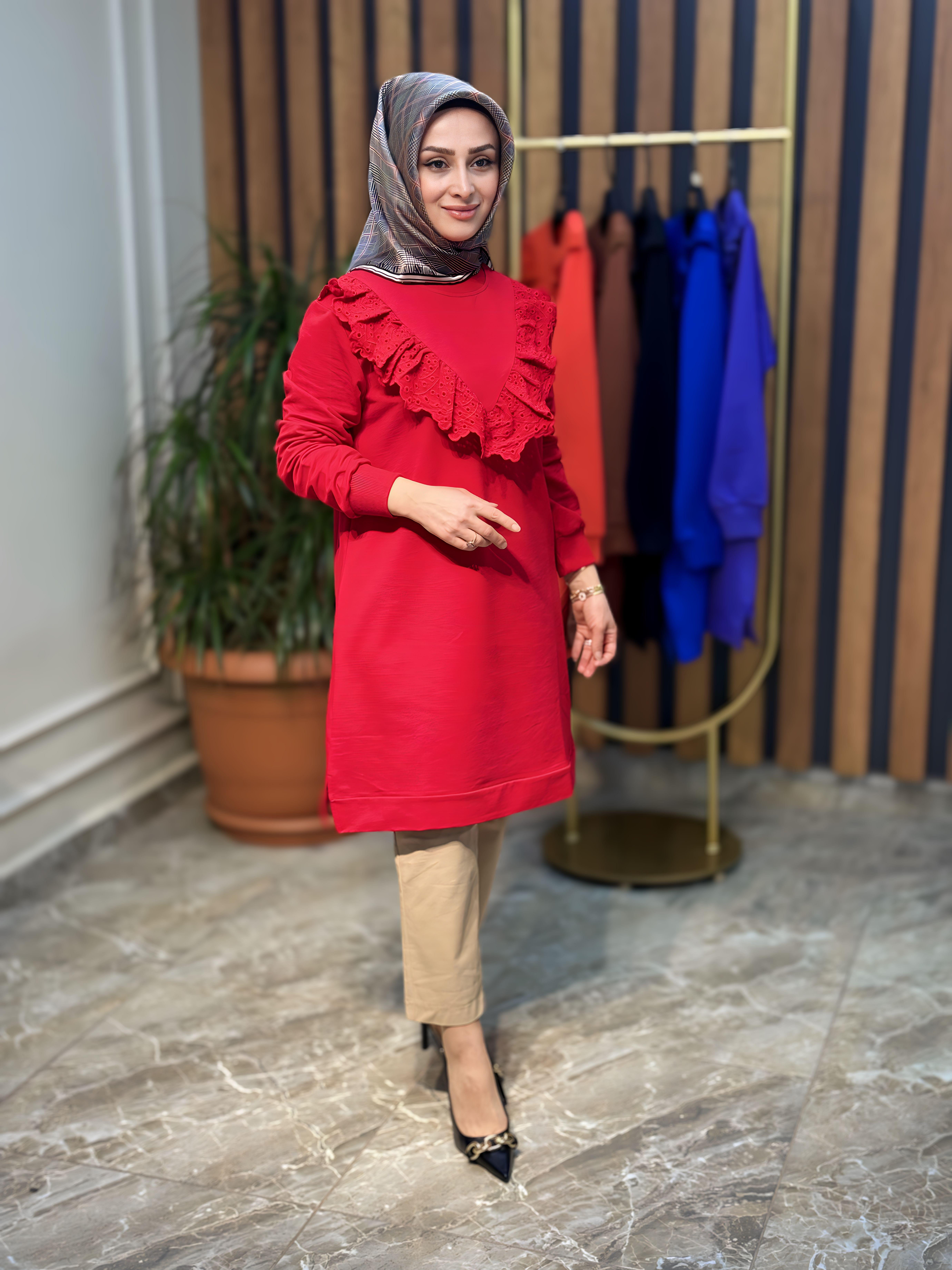 NOŞHE ÖN DANTELLİ TUNİK-44028