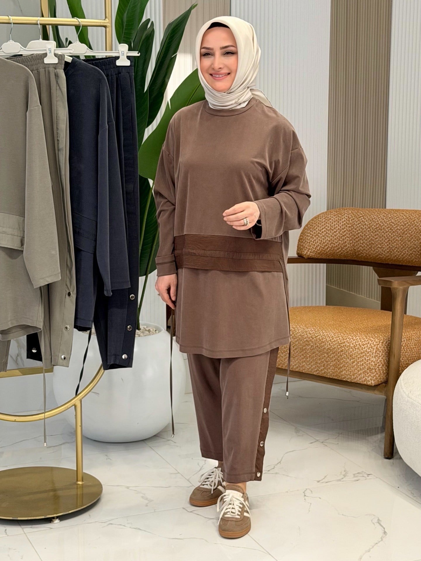 SPOR PANTOLONLU TAKIM KAHVE -14456