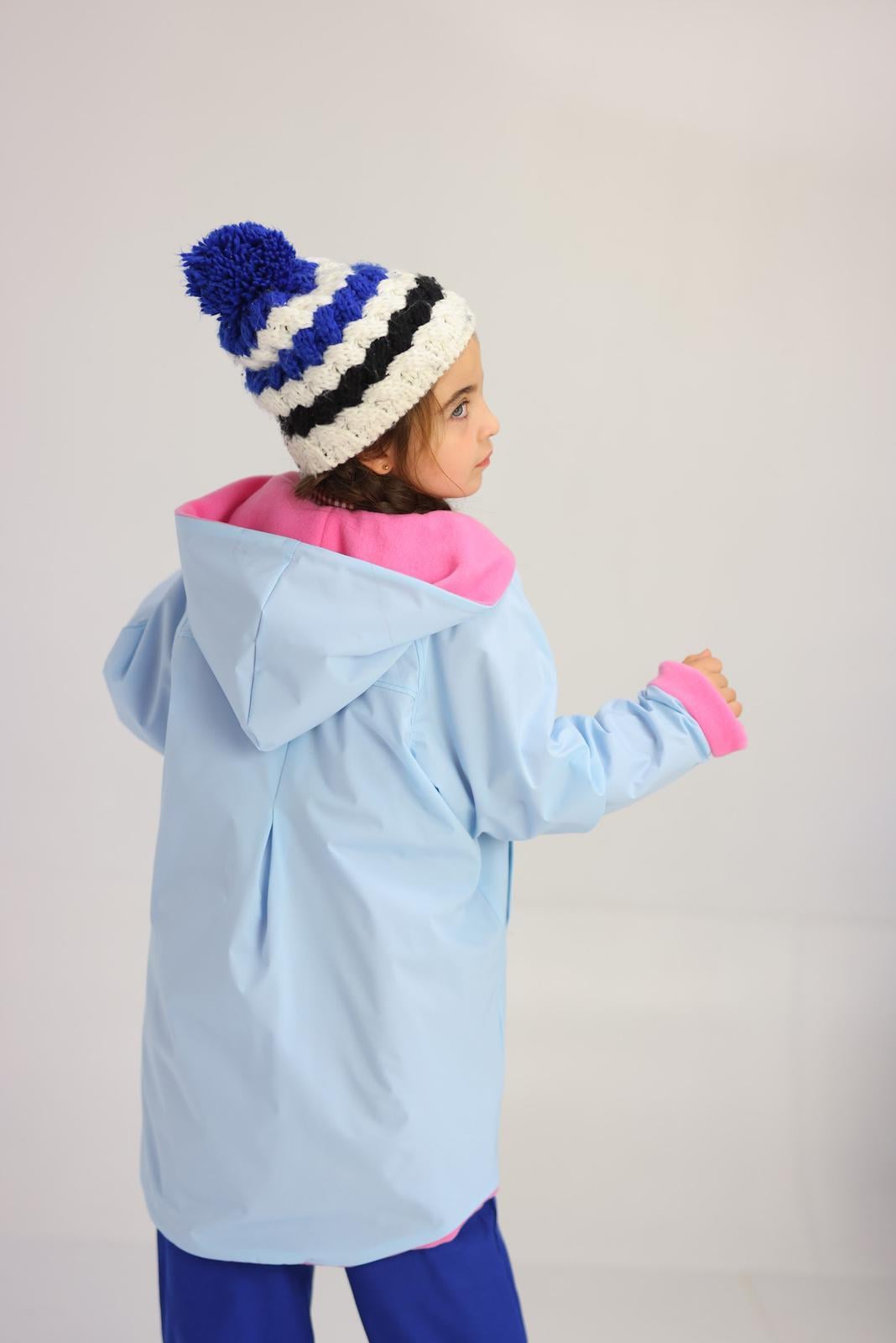 Baskı Detaylı Polar Astarlı Yağmurluk