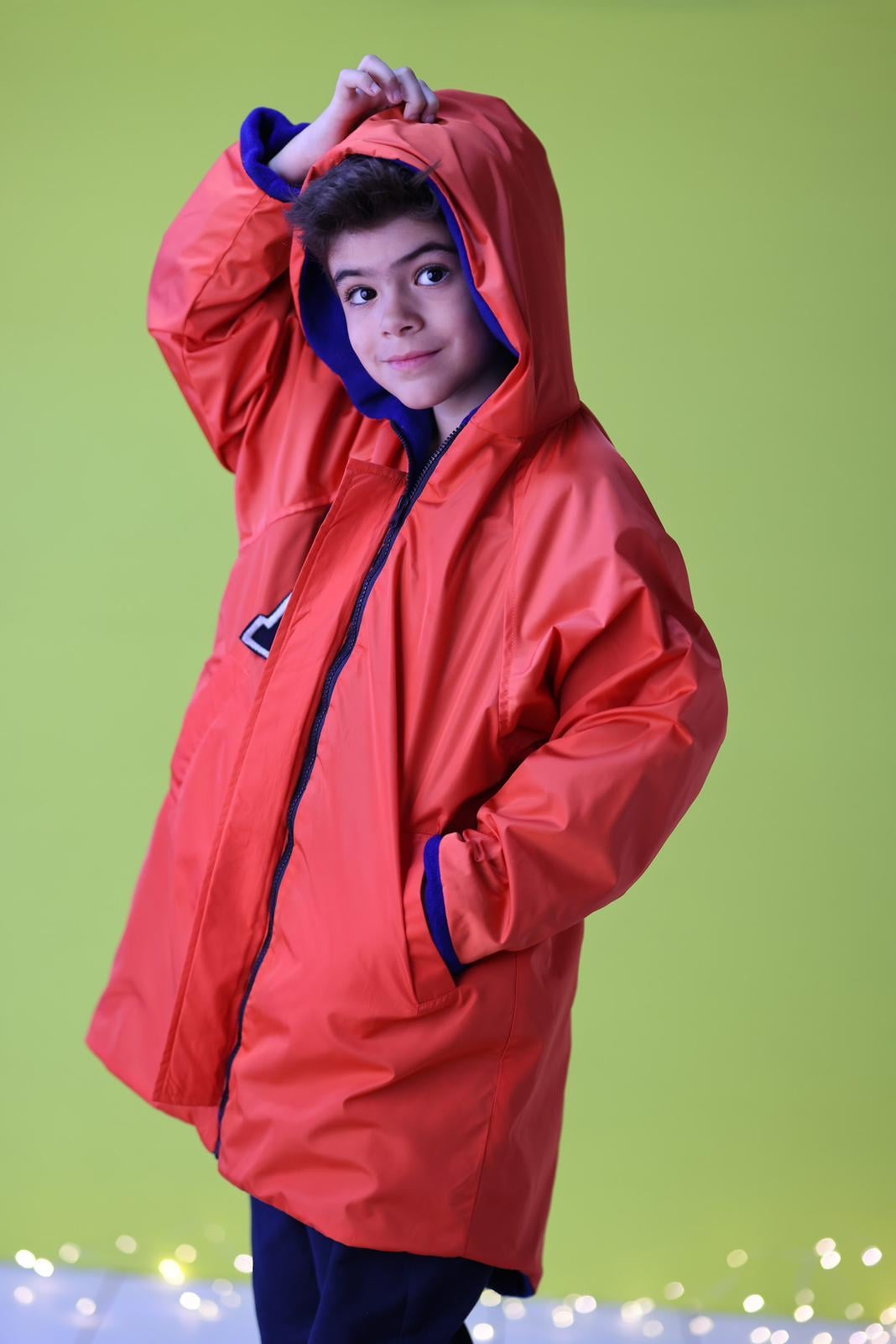 Baskı Detaylı Polar Astarlı Yağmurluk