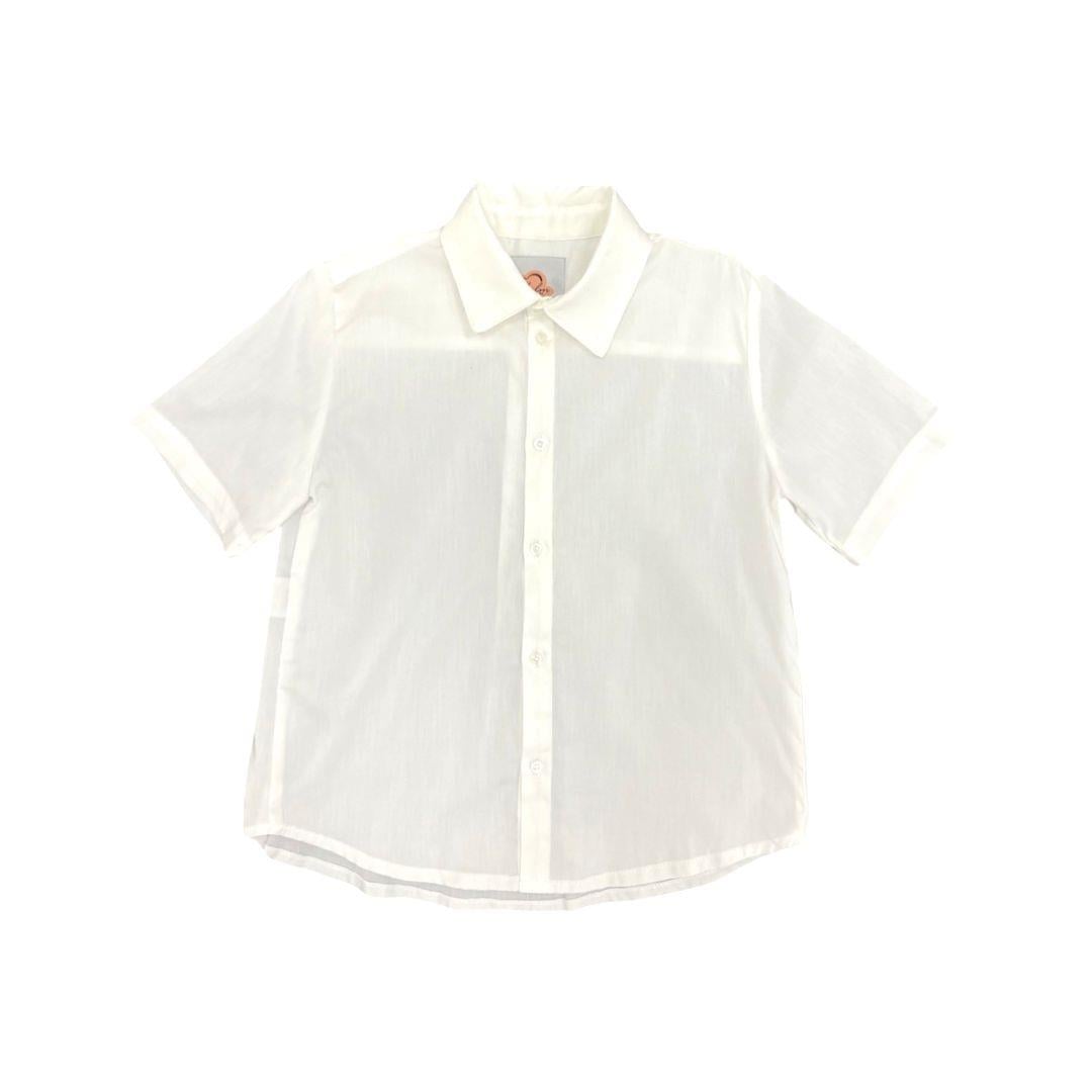 Beyaz Basic Keten Gömlek