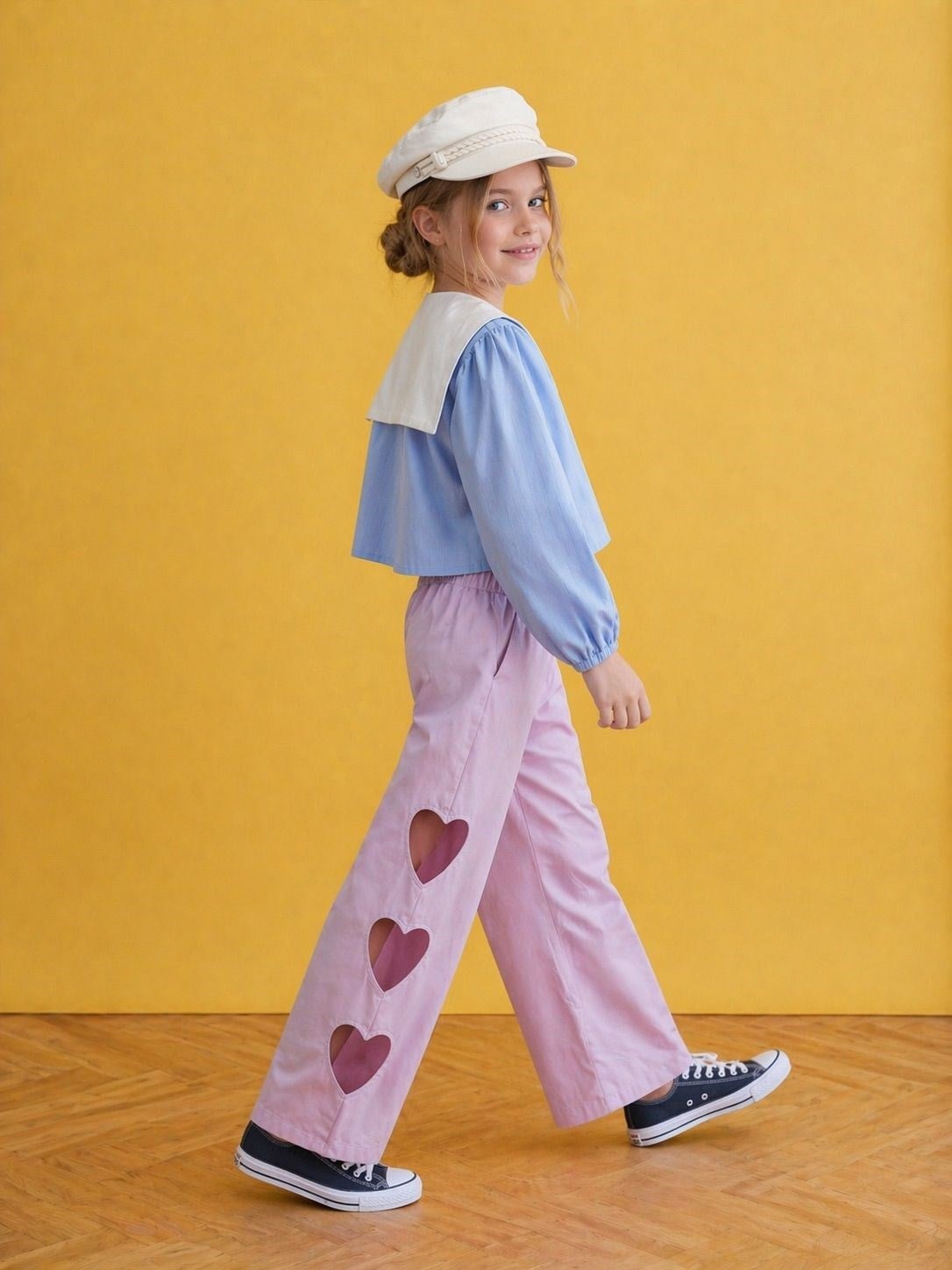 Cut Out Detaylı Pembe Pantolon