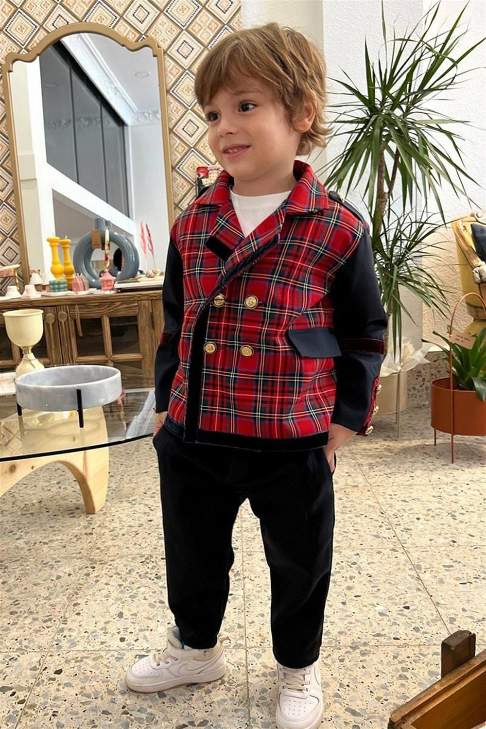 Erkek Ekose Blazer Ceket