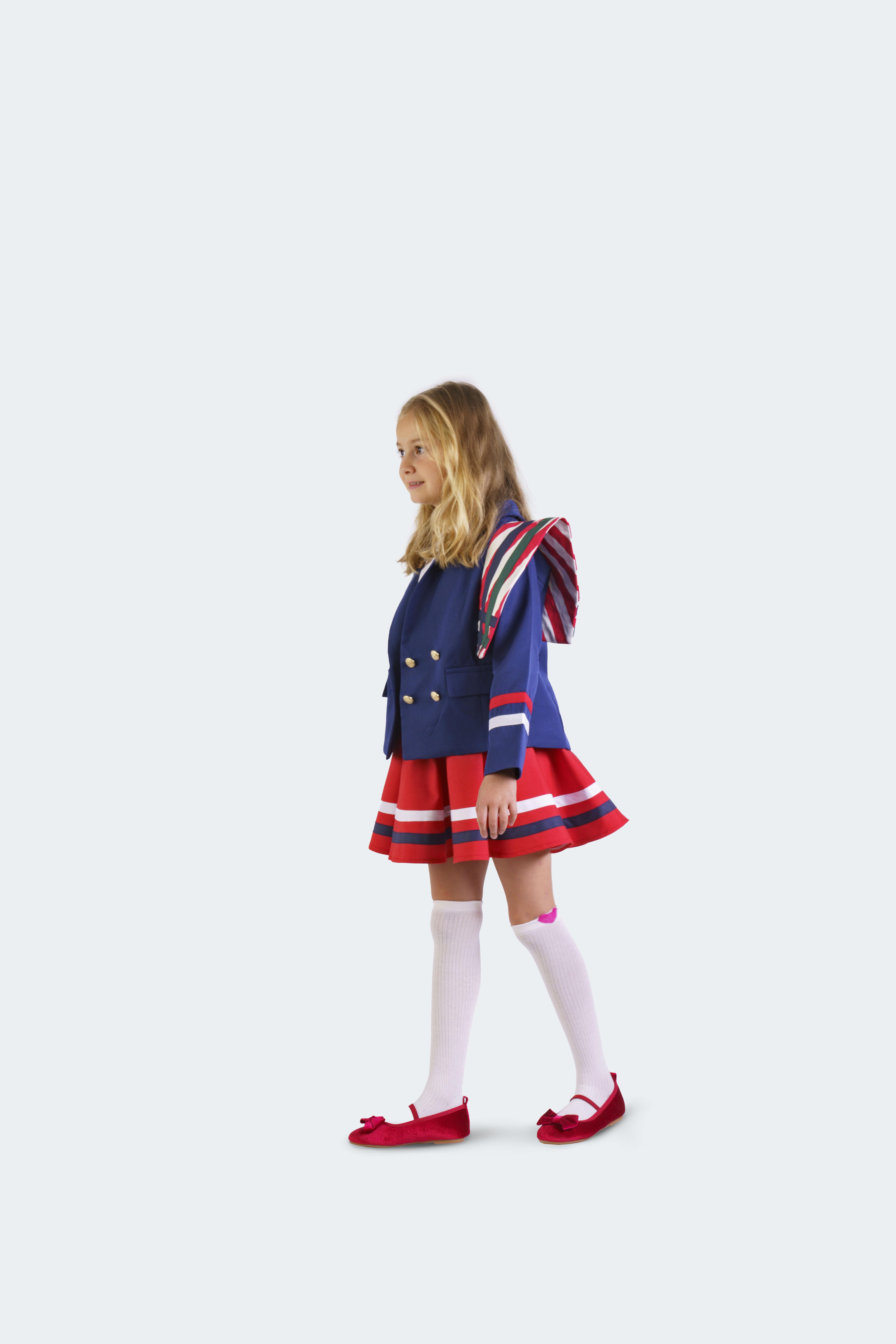 Kırmızı Gabardin Kloş Etek