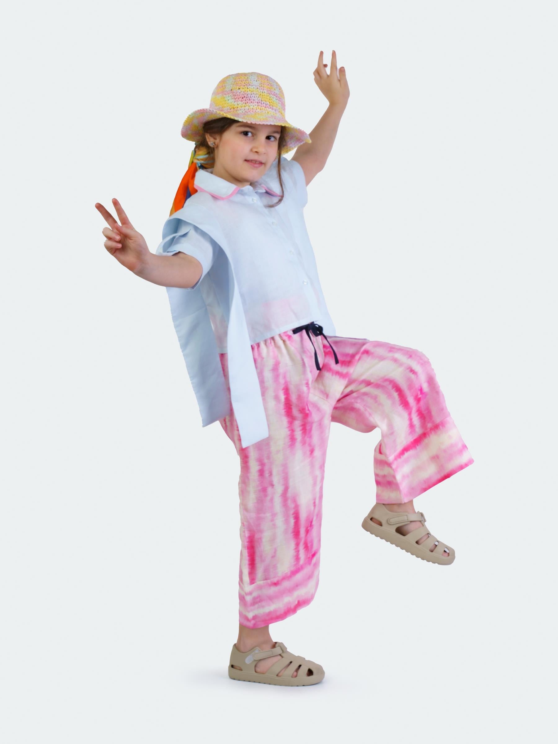 Parçalı Keten Gömlek