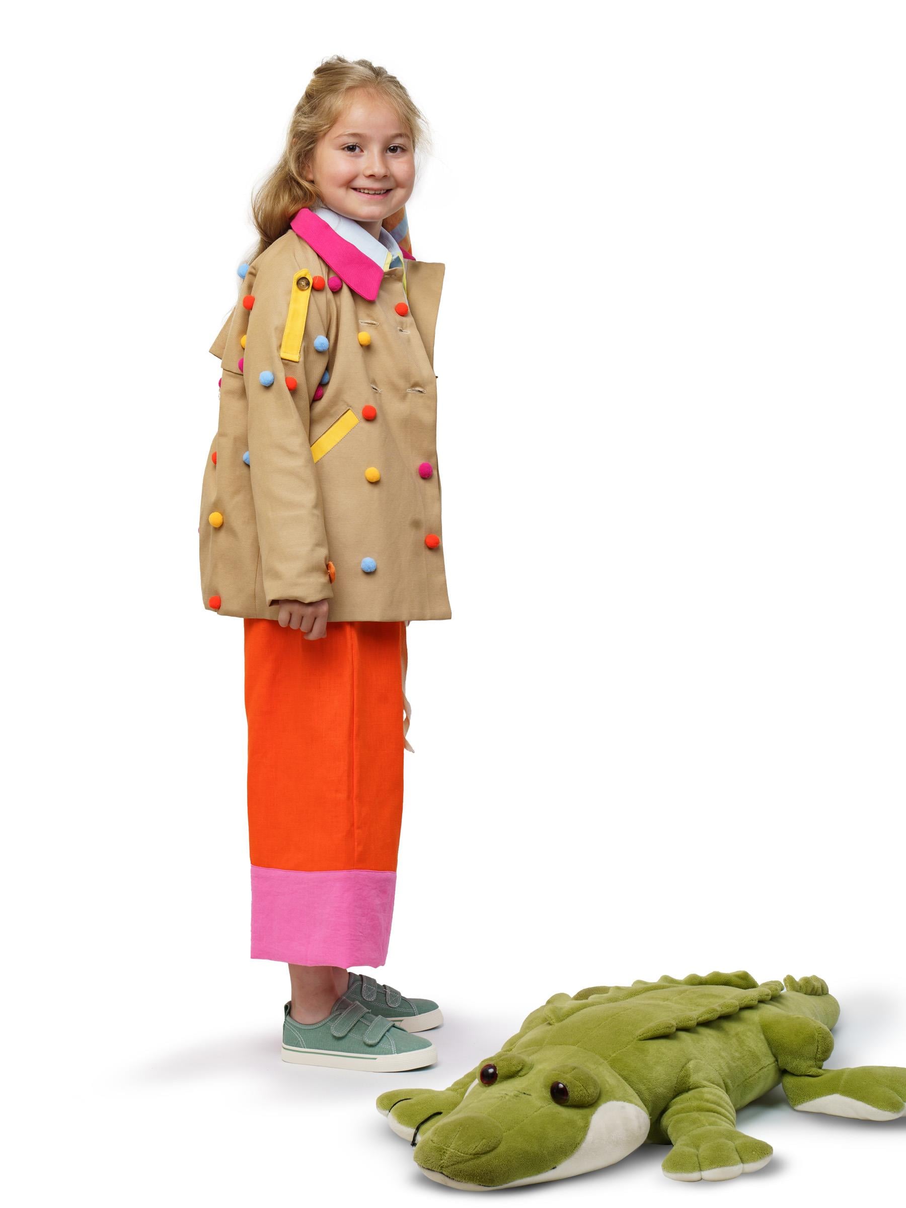 Renk Bloklu Keten Pantolon