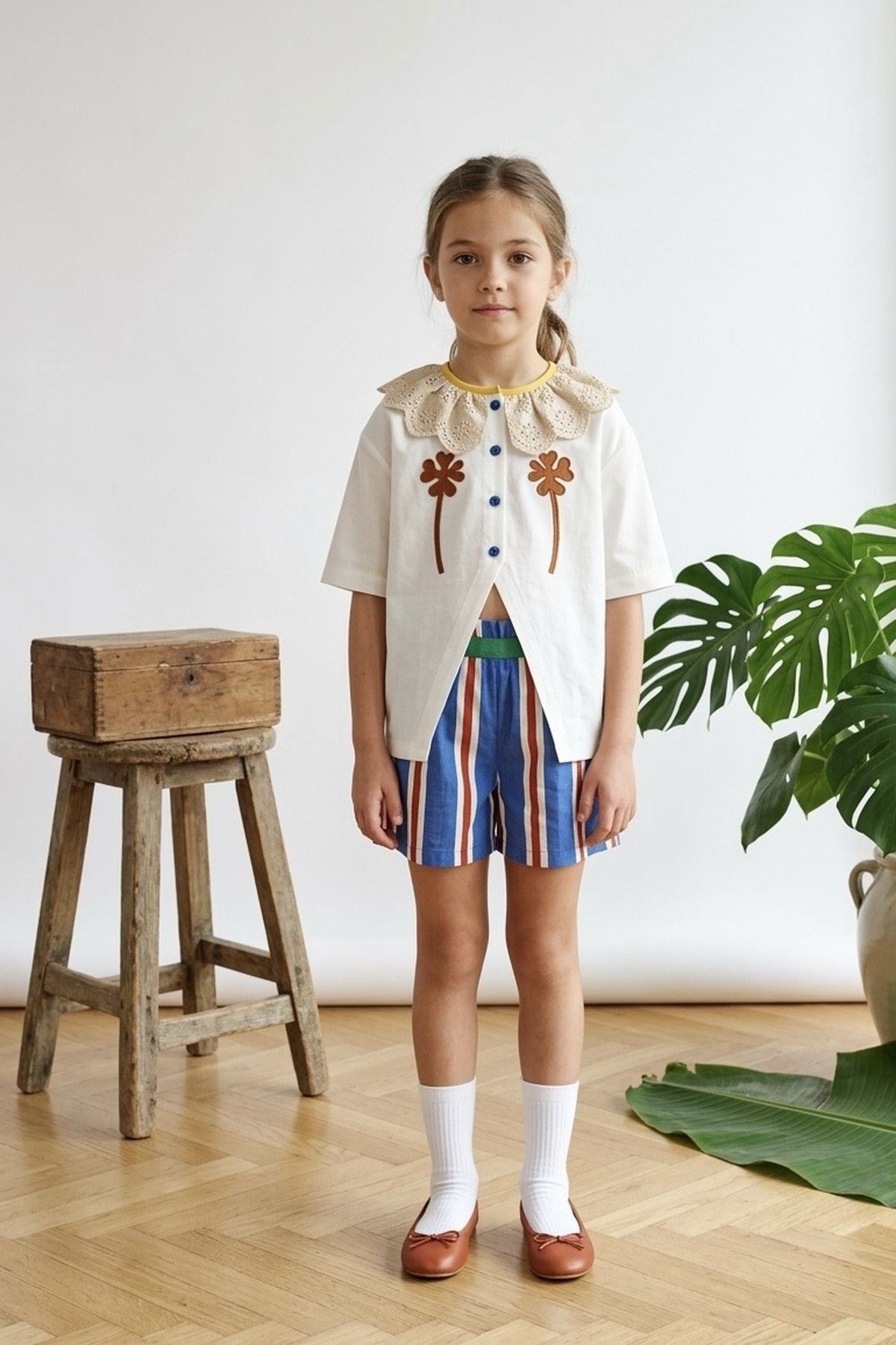 Aplikeli Fisto Yaka Gömlek