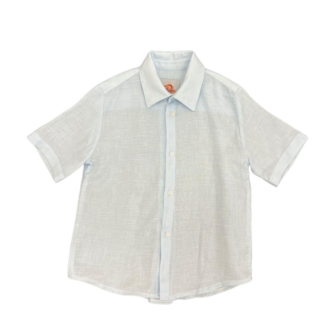 Baby Blue Basic Keten Gömlek