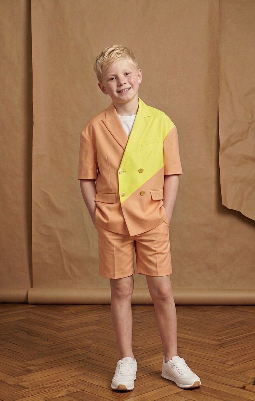 Canlı Renk Bloklu Ceket