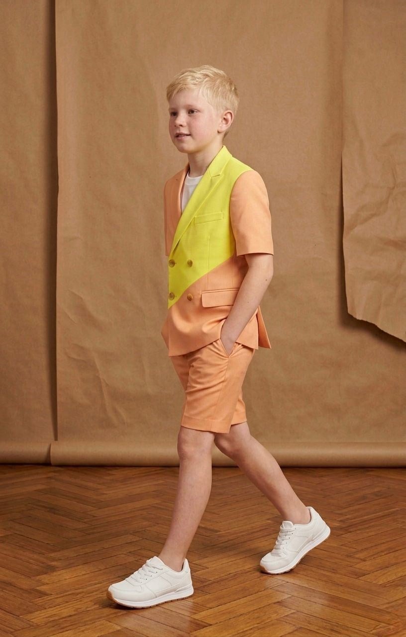 Canlı Renk Bloklu Ceket