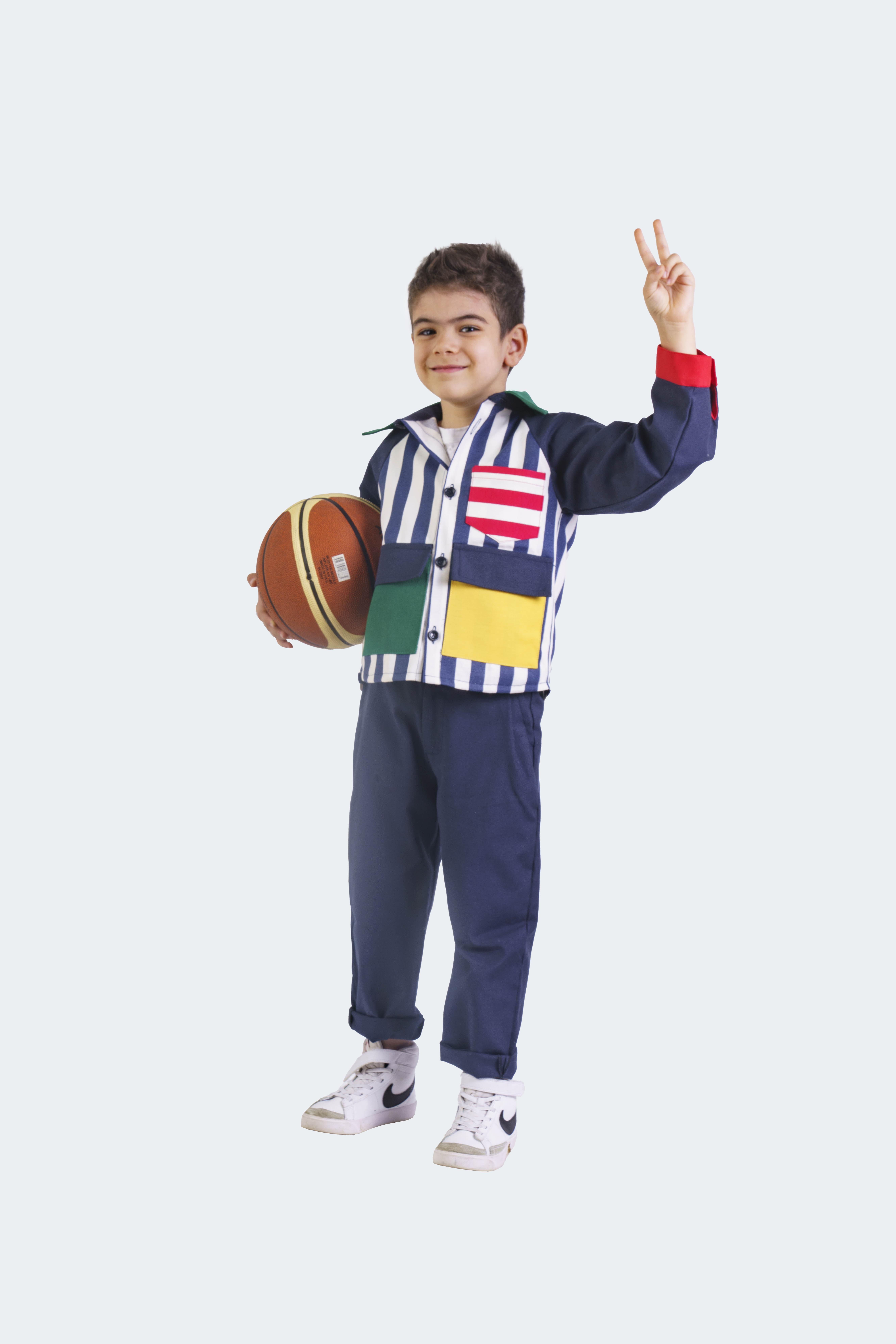 Çizgili Renkli Bloglu Gabardin Gömlek