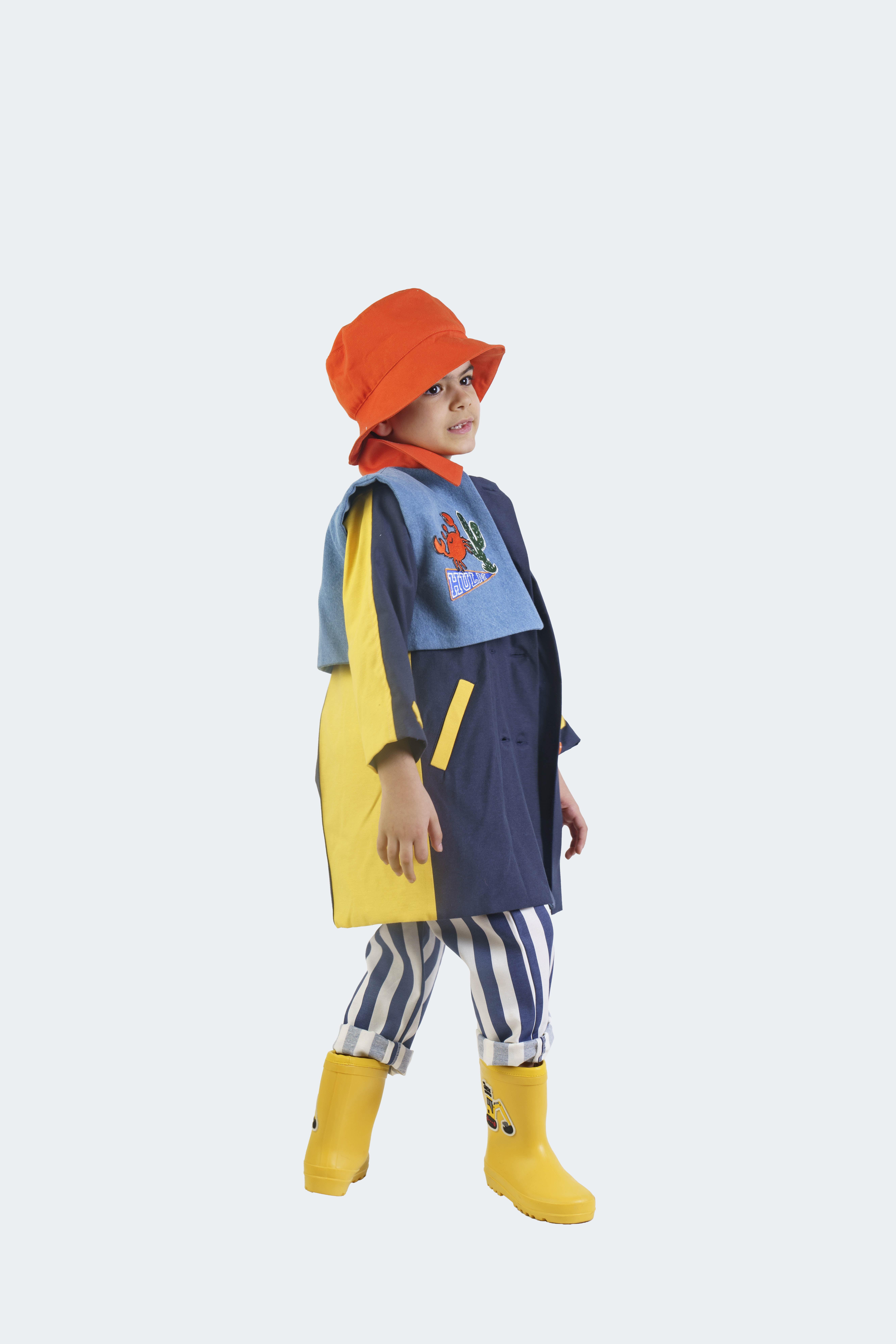 Çok Renkli Denim Garnili Trench