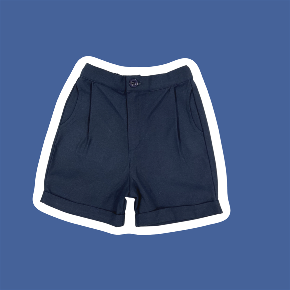 Lacivert Gabardin Şort