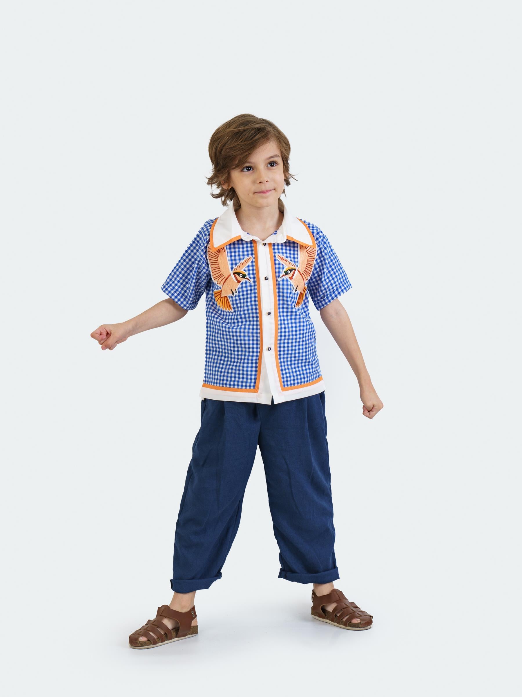Lacivert Keten Pantolon