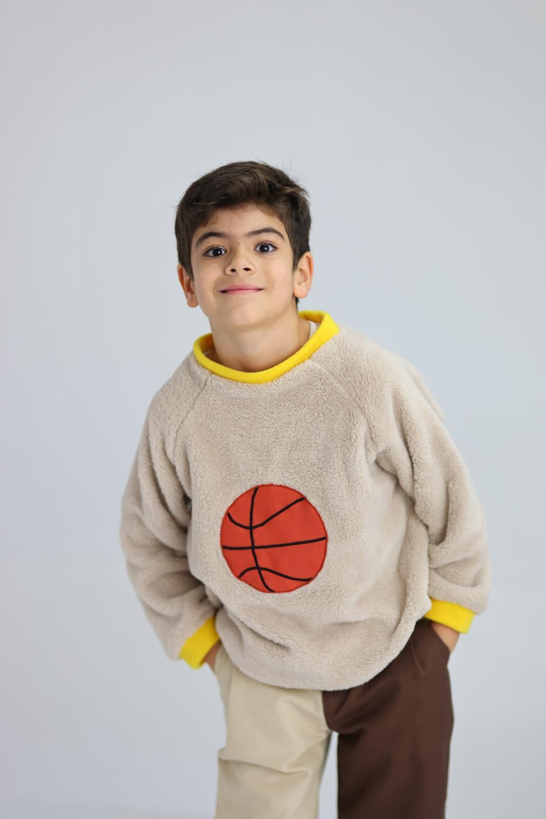 Welsoft Kürk Basket Nakışlı Sweat