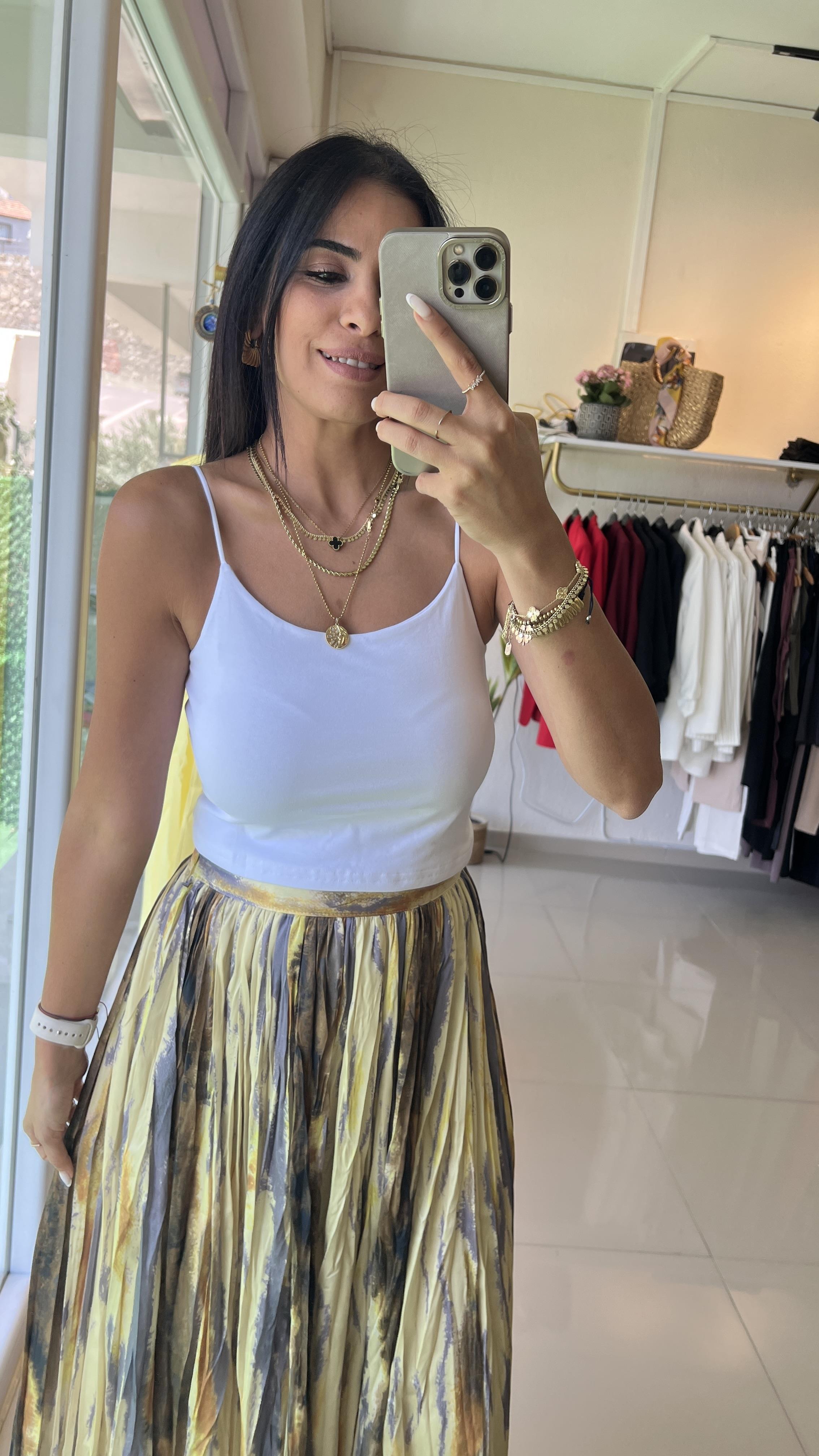 1001 SPAGETTİ ASKI CROP ATLET BEYAZ