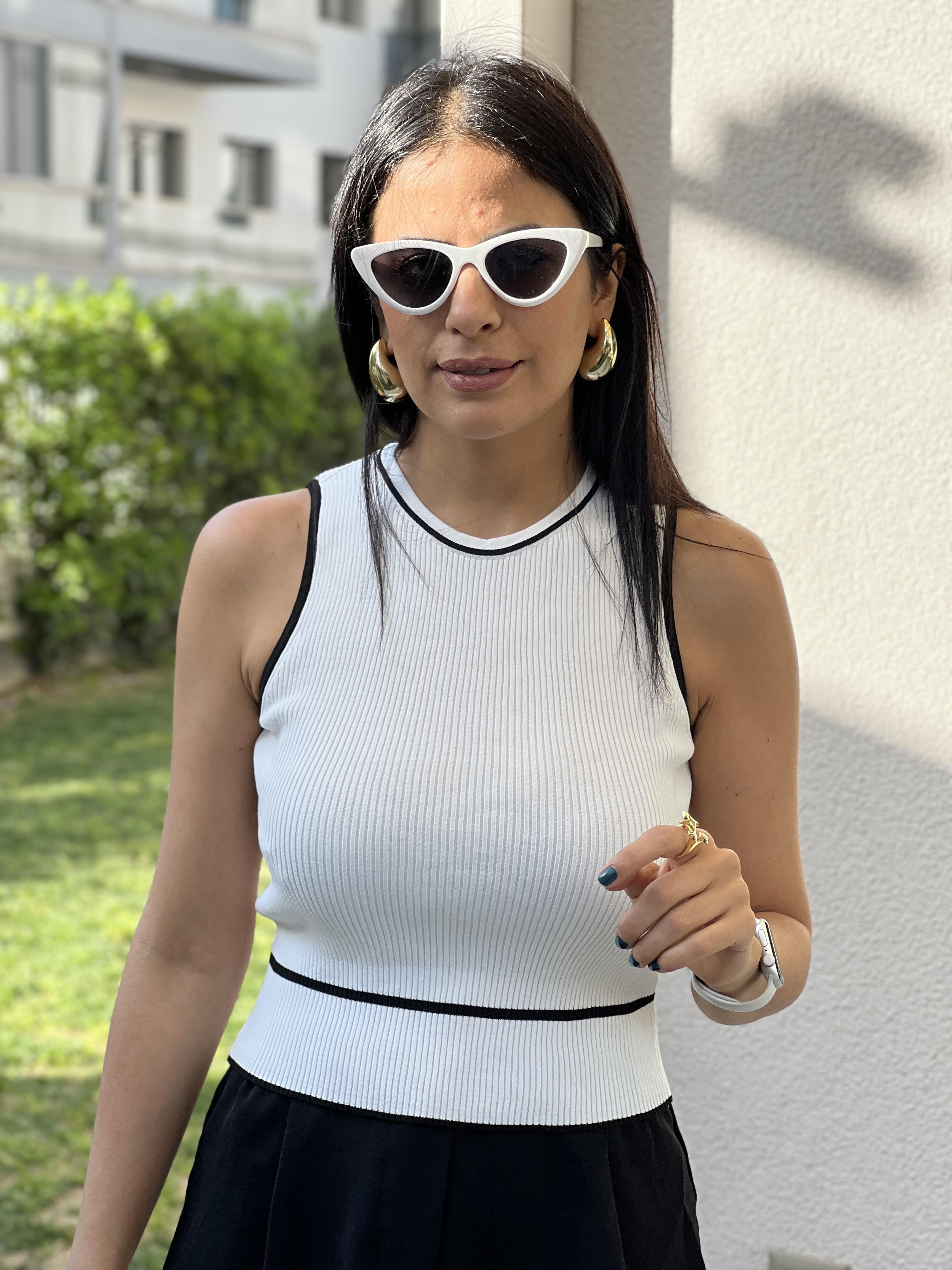 10391 BİSİKLET YAKA FİTİLLİ ATLET BEYAZ