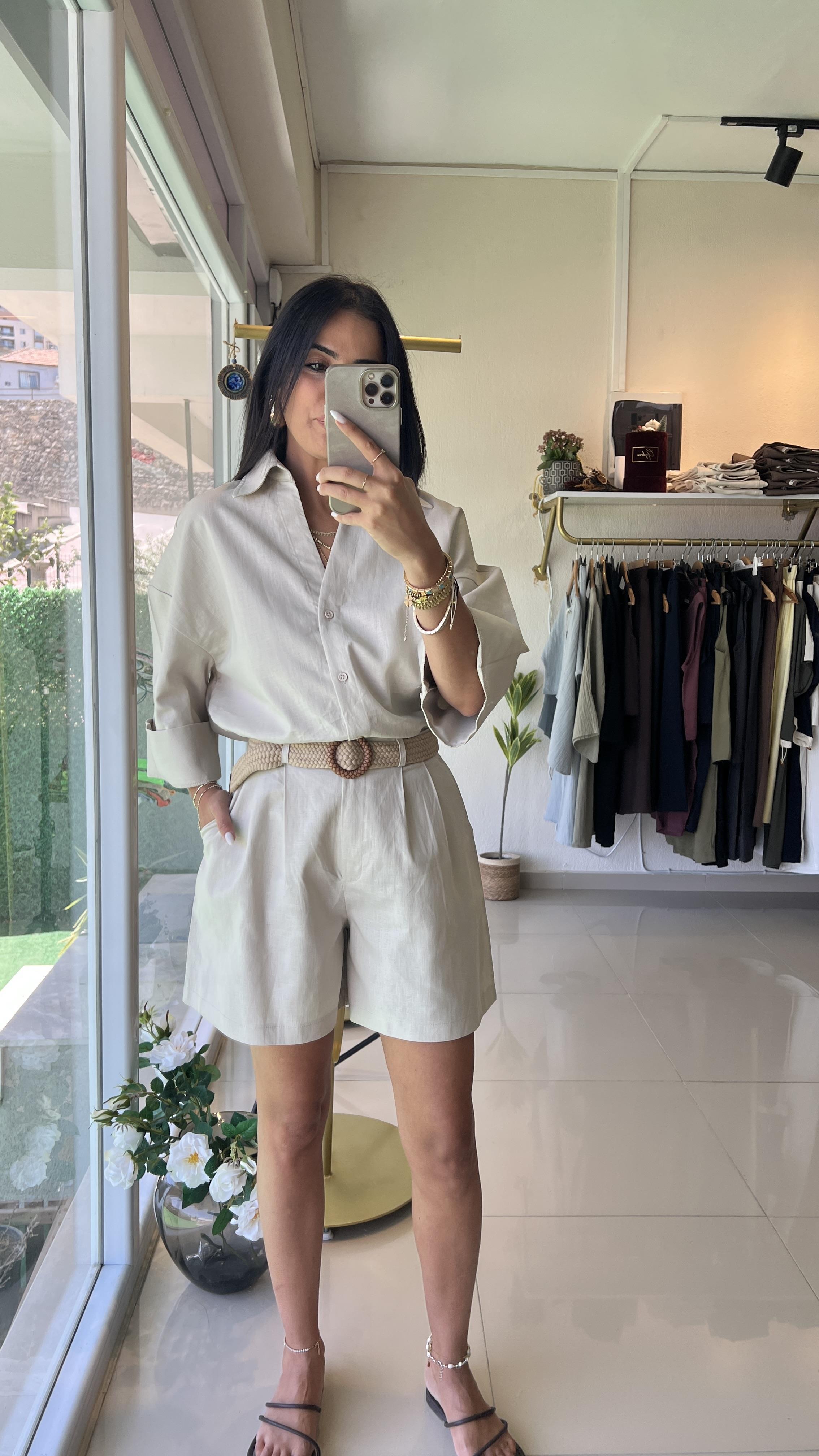 257234 HASIR KEMER DETAYLI ŞORTU TAKIM TAŞ