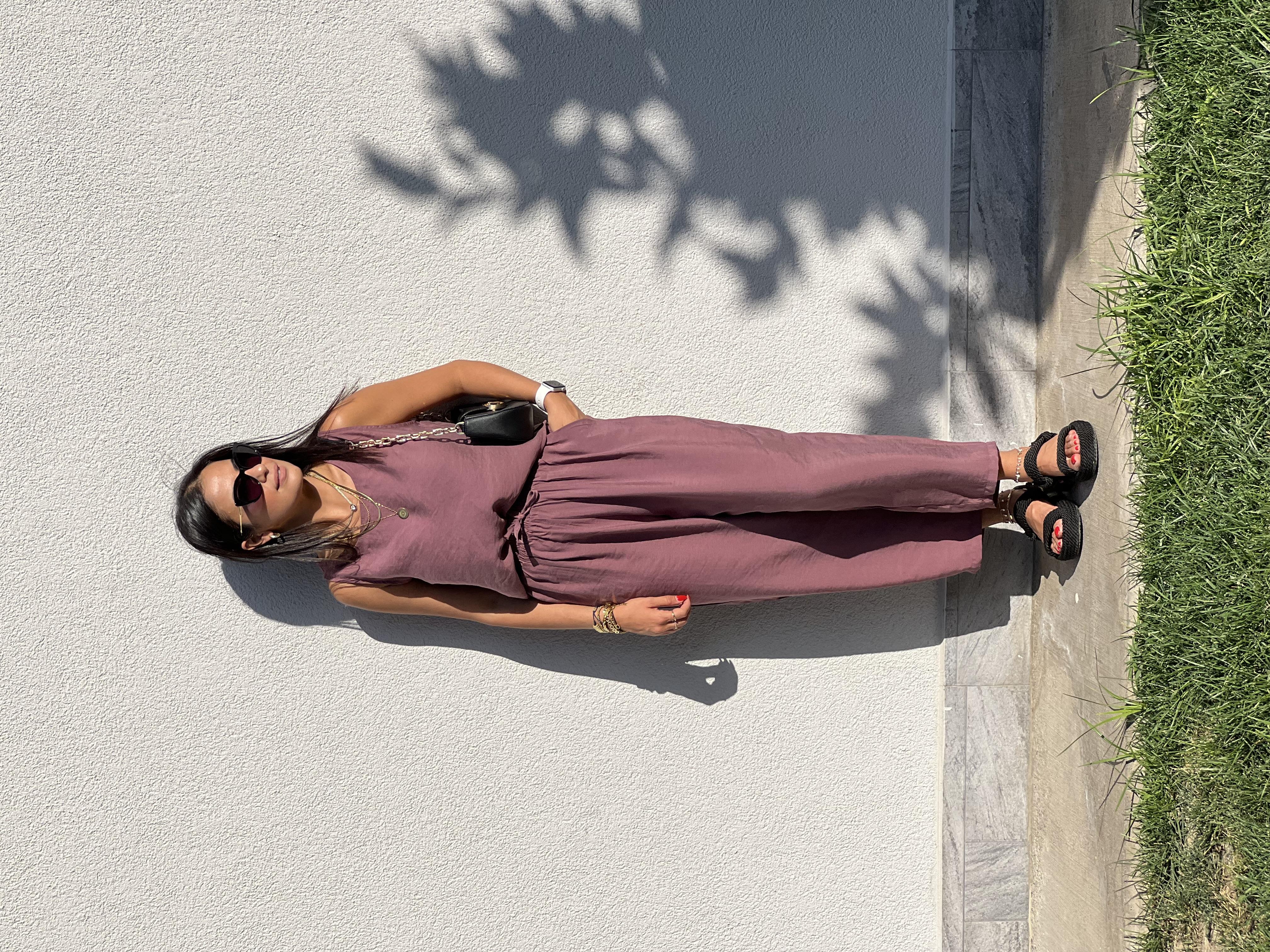 3089 Sofie Bluz Pantolon Takım Gül Kurusu