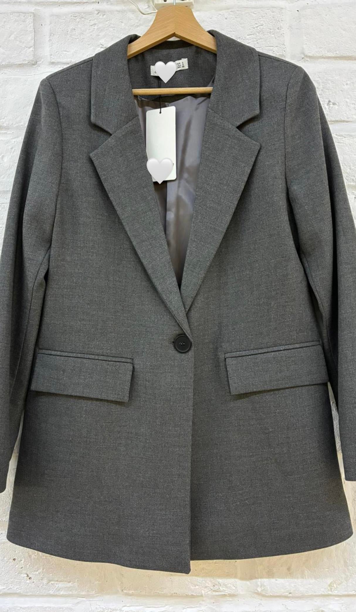 3133 TEK DÜĞME YÜN EFEKT BLAZER ANTRASİT