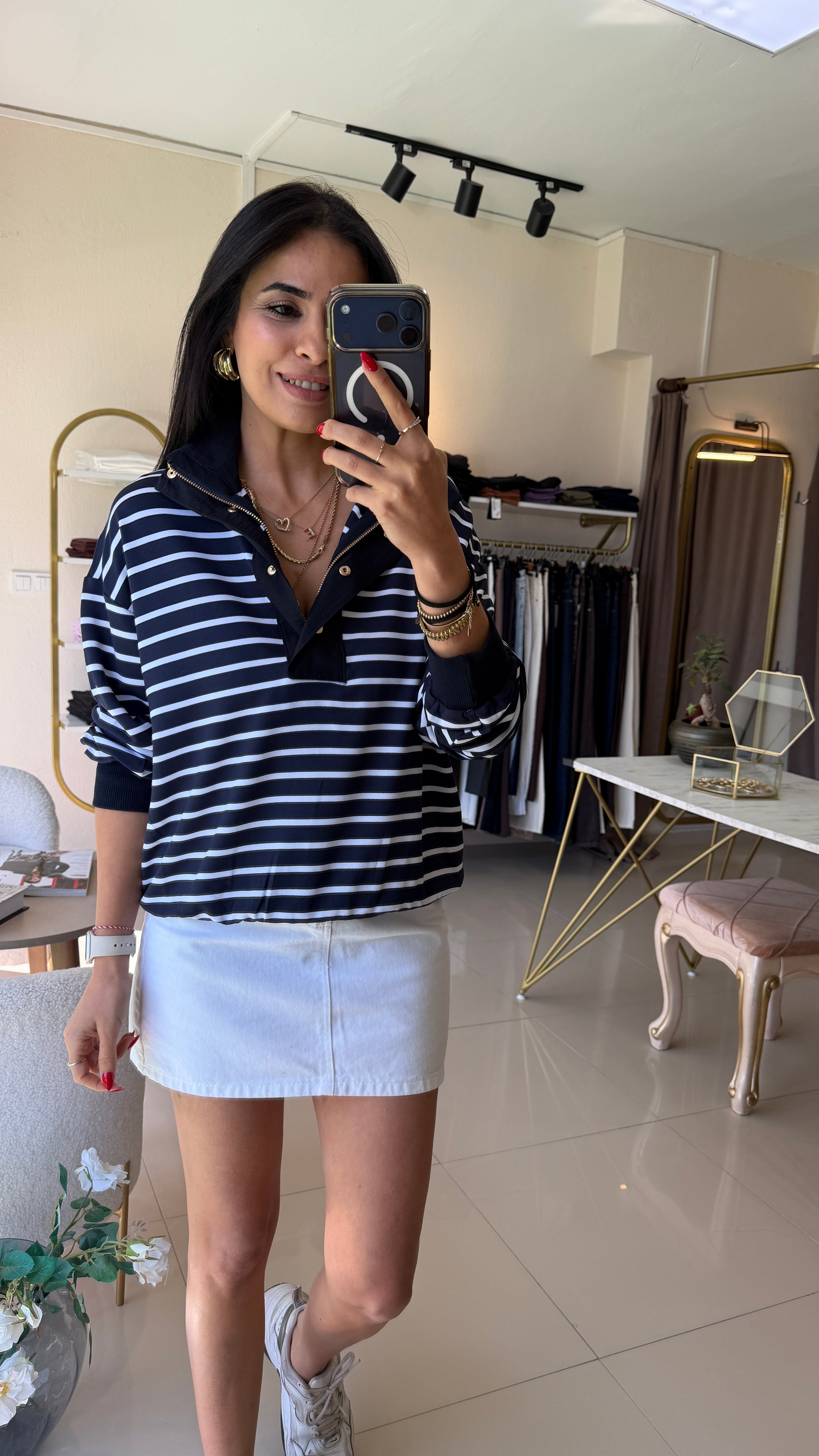 37187 TASARIM MODEL ÇİZGİLİ SWEAT