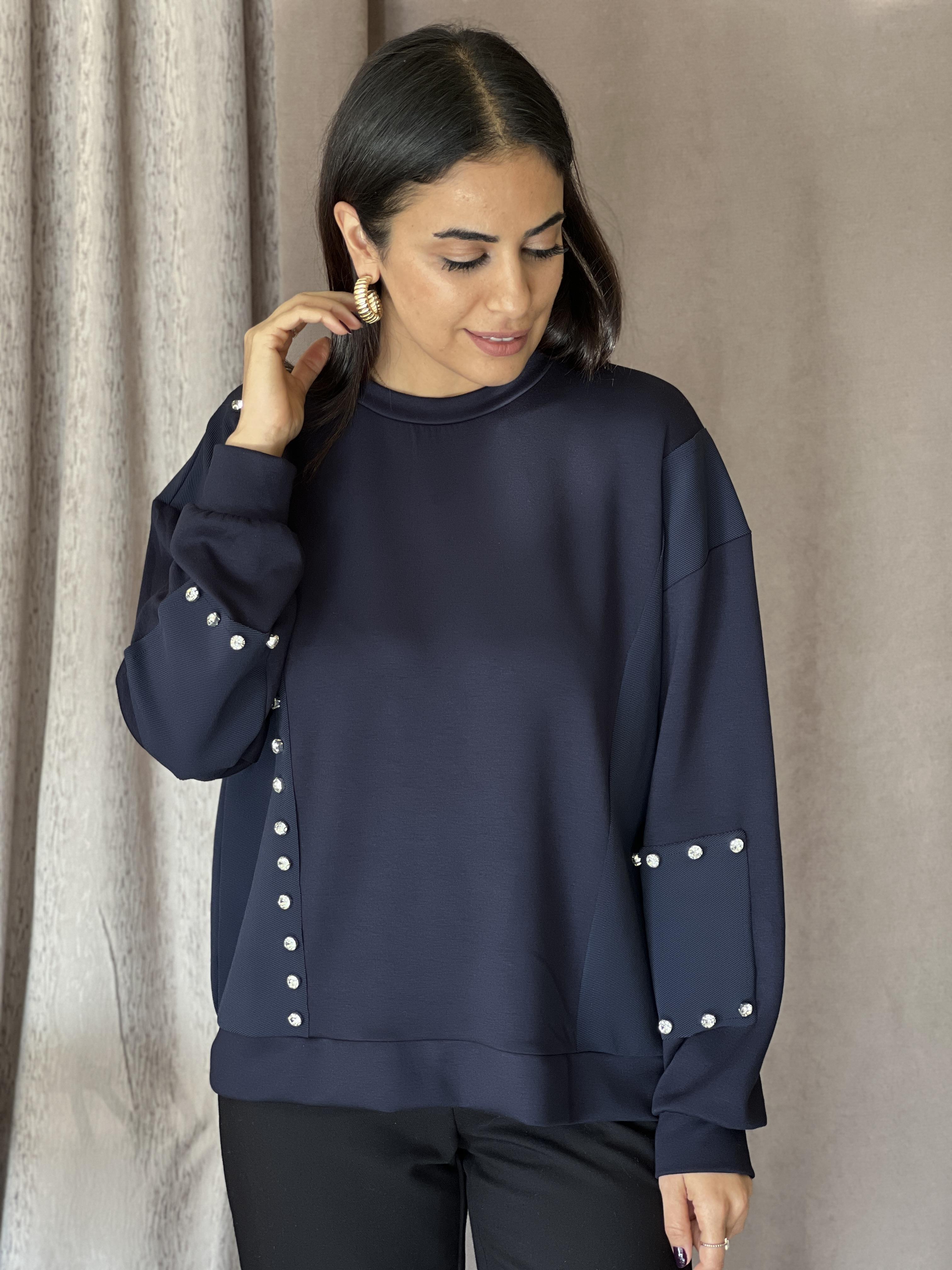 451-18 İPK GARNİLİ SWEAT LACİVERT