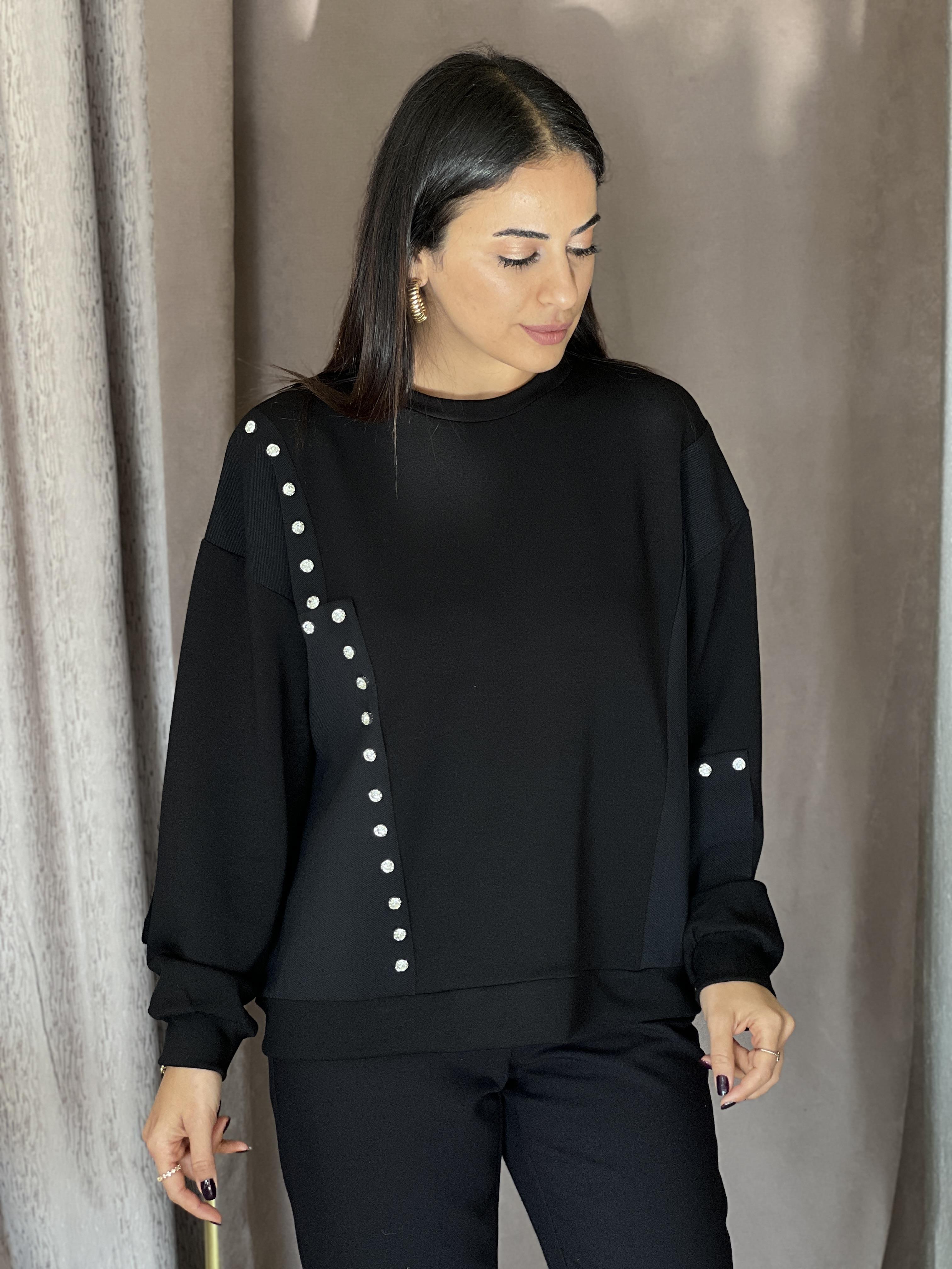451-18 İPK GARNİLİ SWEAT SİYAH