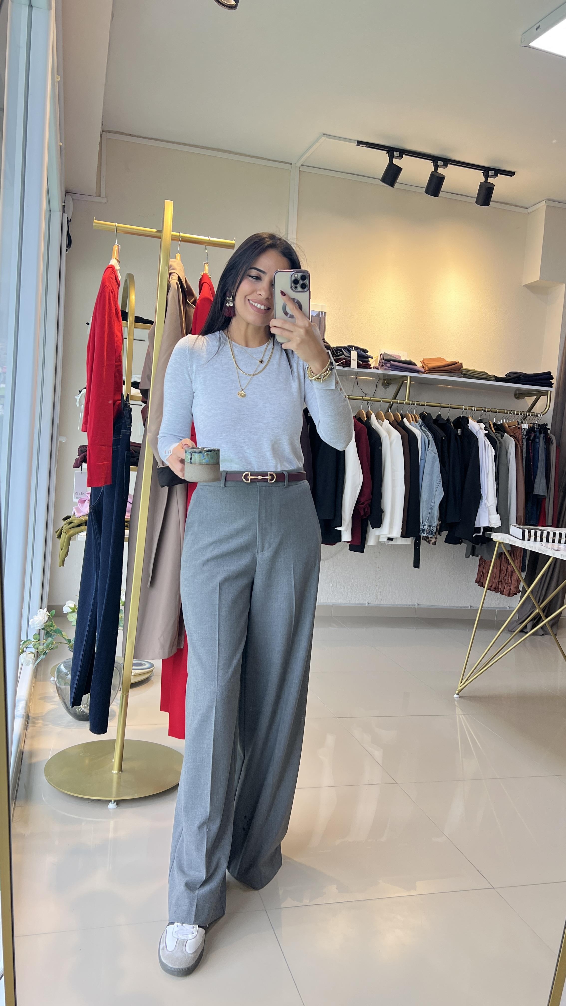 5190 KAROL PALAZZO PANTOLON GRİ