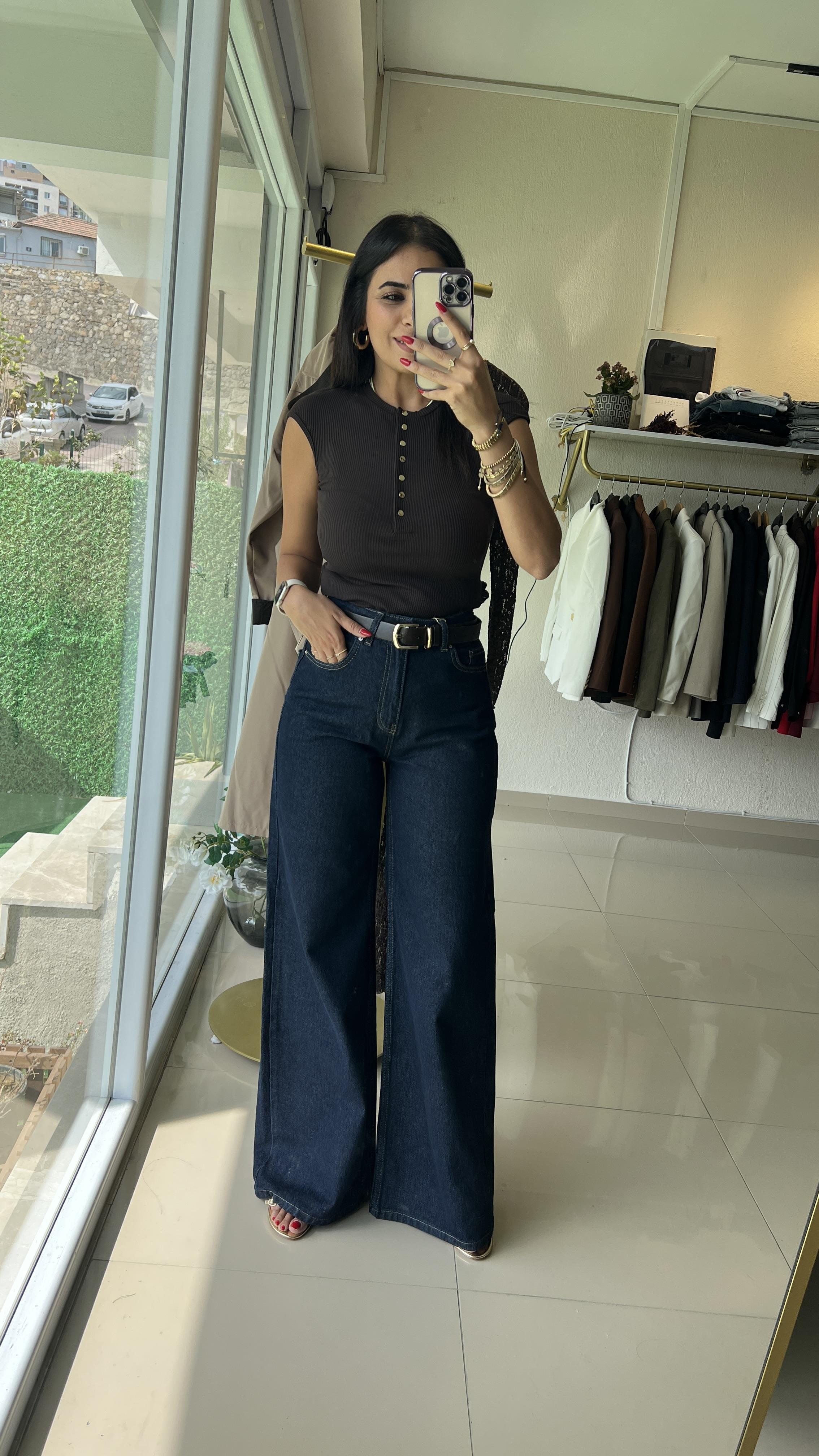 70706 Dilvin Yüksek Bel Jean Palazzo