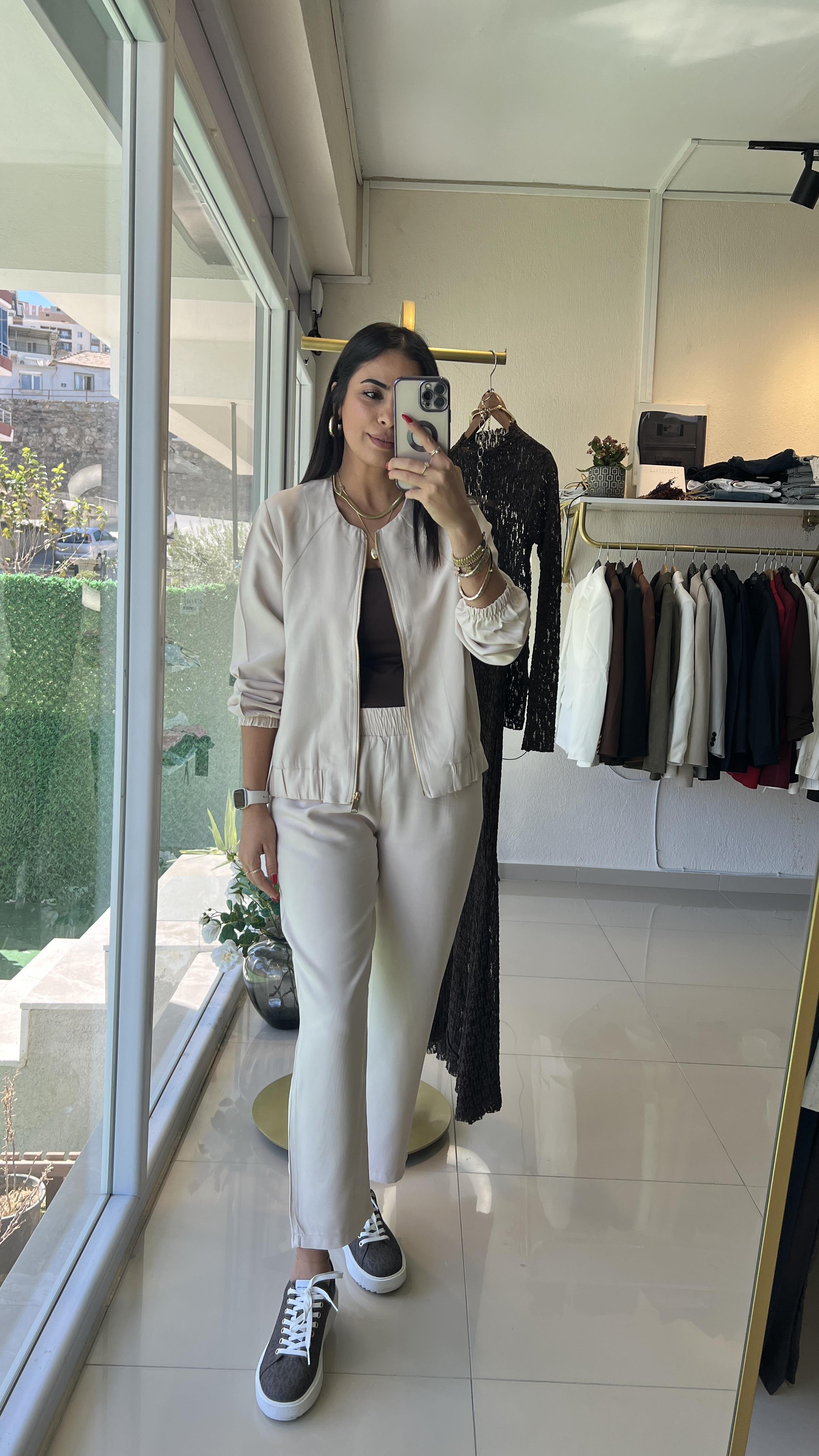 CEKET PANTOLON TENSEL TAKIM BEJ 7132