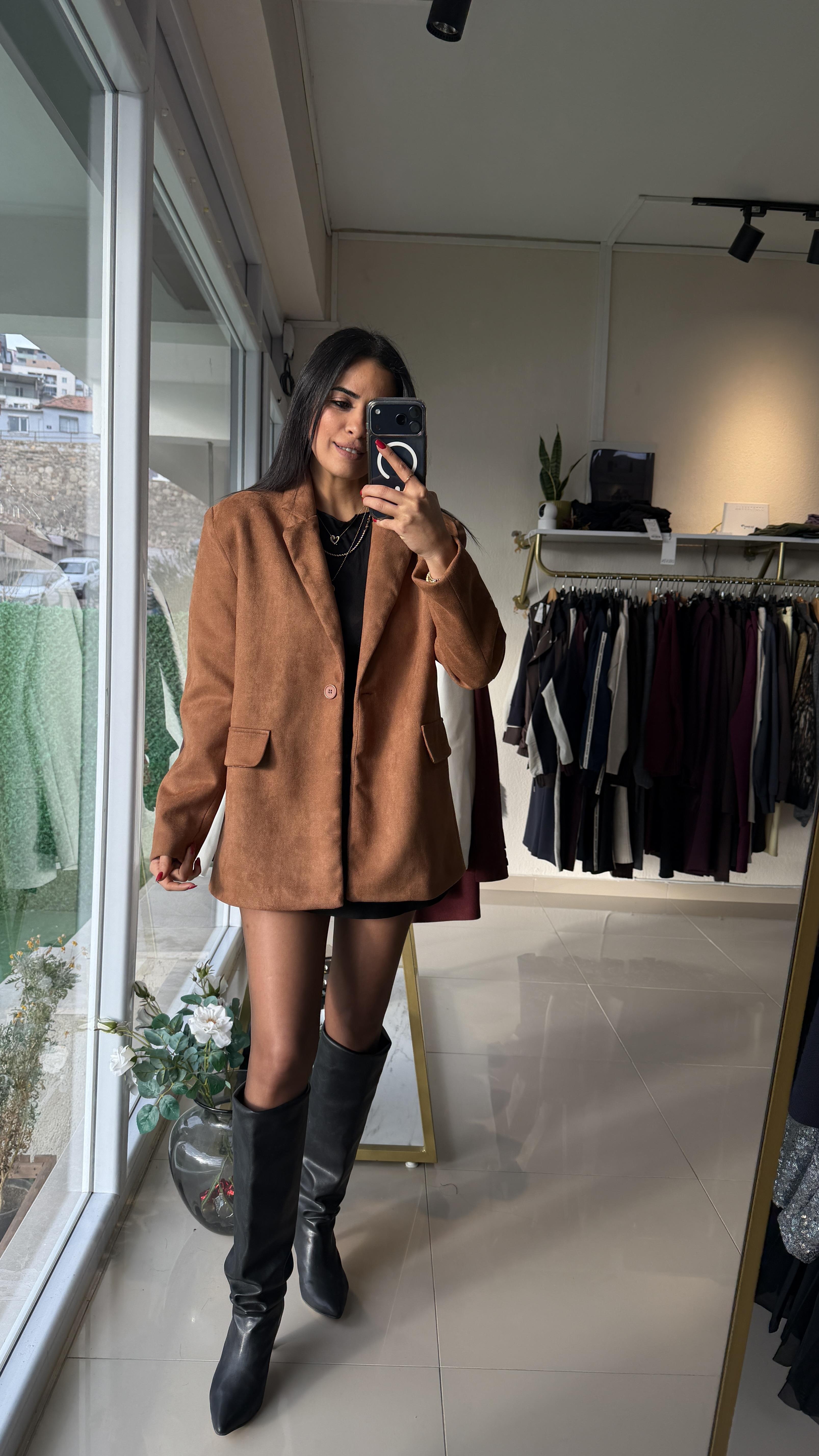 İÇİ ASTARLI SÜET BLAZER CELET TABA
