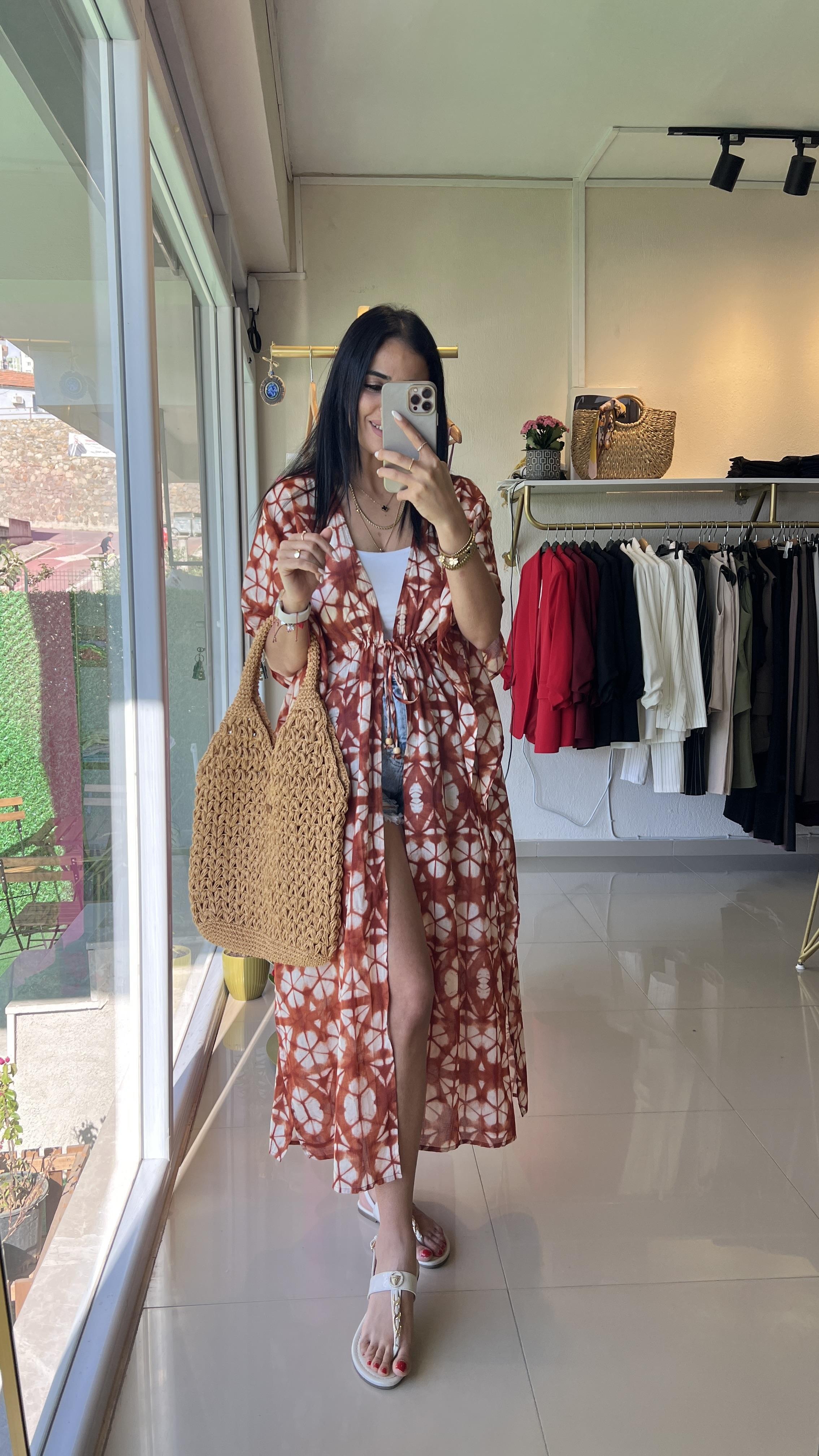 KAFTAN PAREO %100 PAMUK KİREMİT