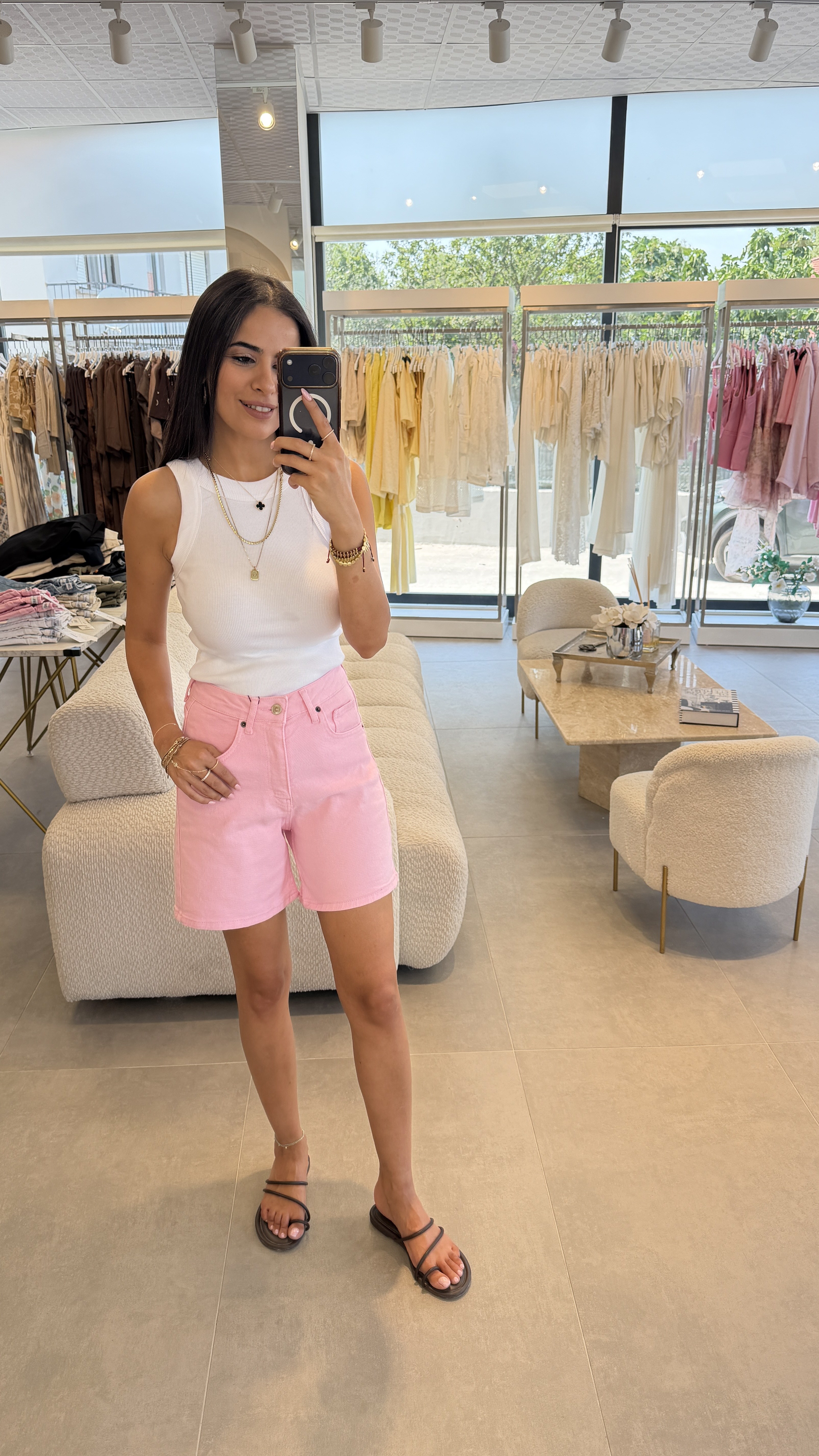 KOT ŞORT PEMBE