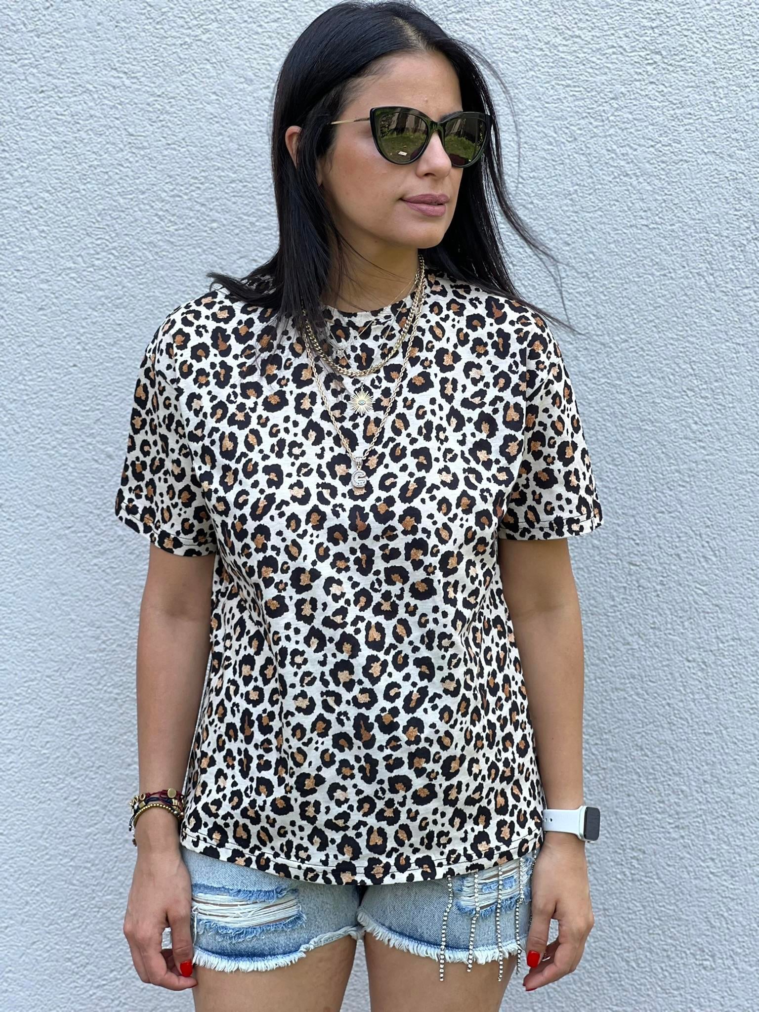 Leopar Desenli Tshirt