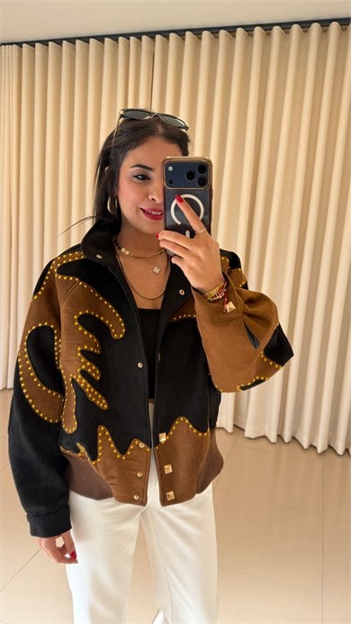 Orijinal Model , Gold Zımbalı , Premium Tasarım , Siyah Süet Mont