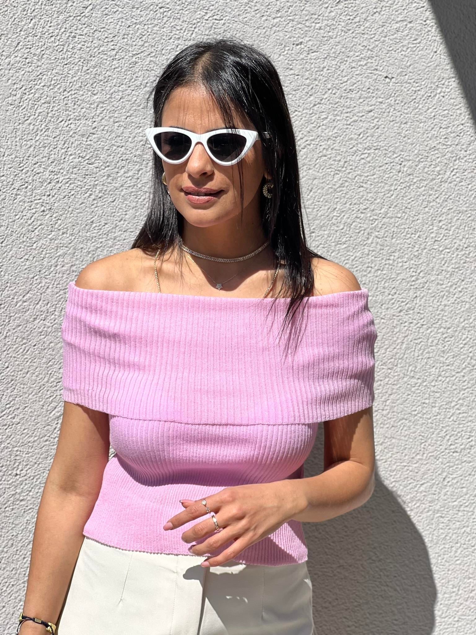 10558 İnce Triko Kazak-Pembe